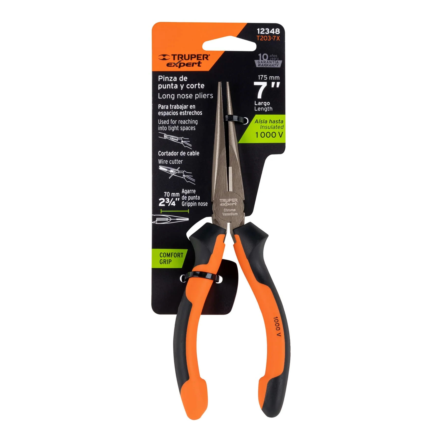 Alicate de punta 7" Truper