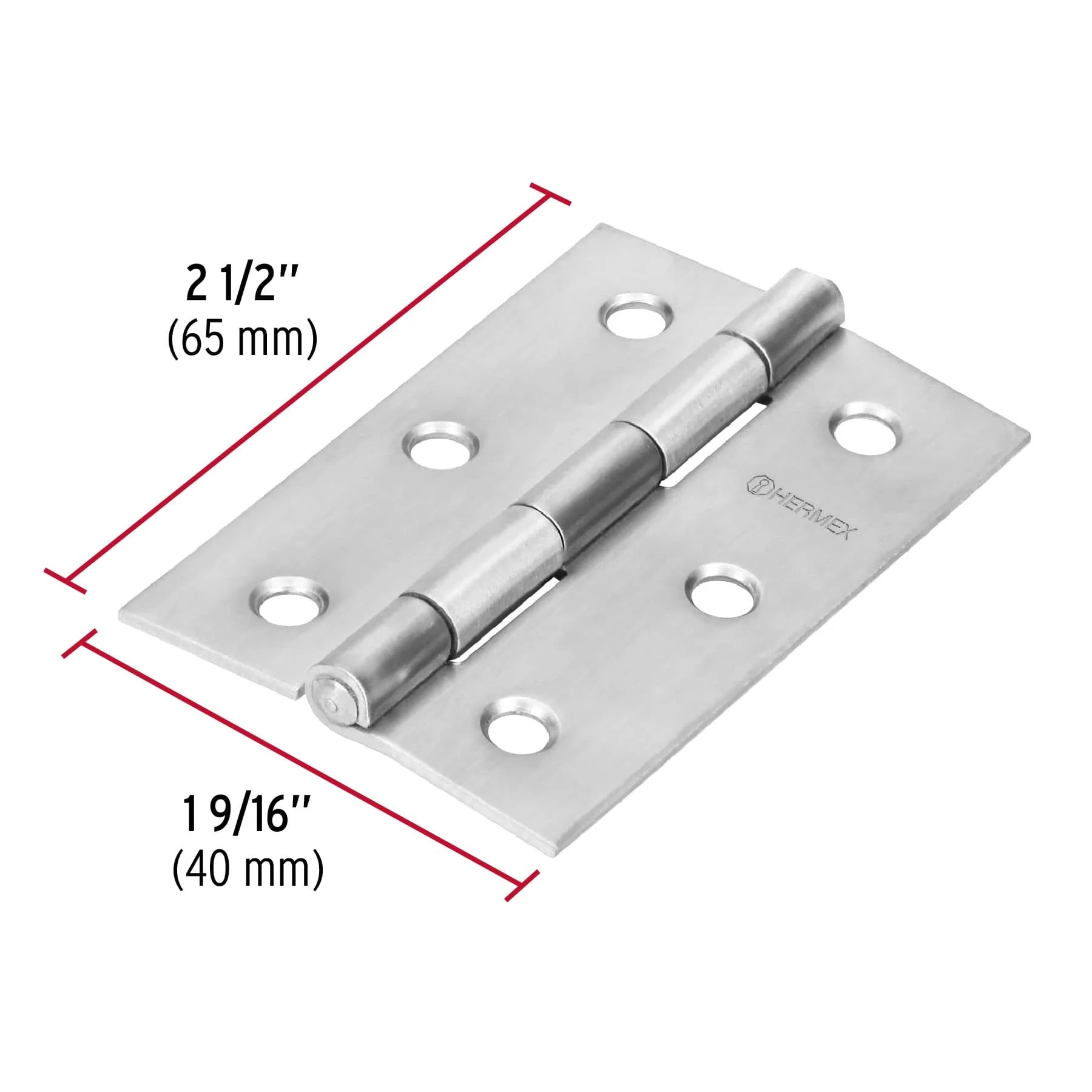 Bisagra fija acero inoxidable 2-1/2"