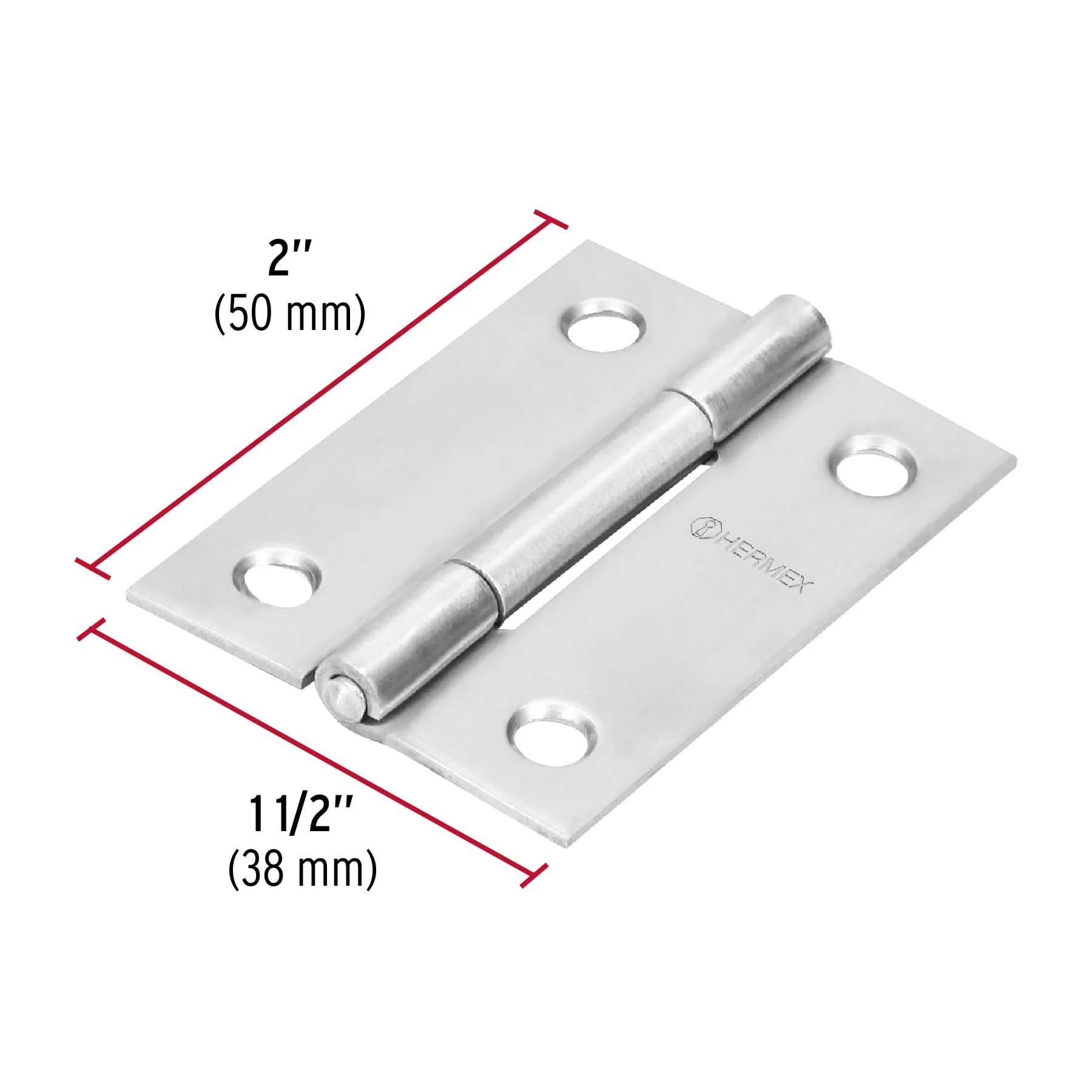 Bisagra fija acero inoxidable 2"
