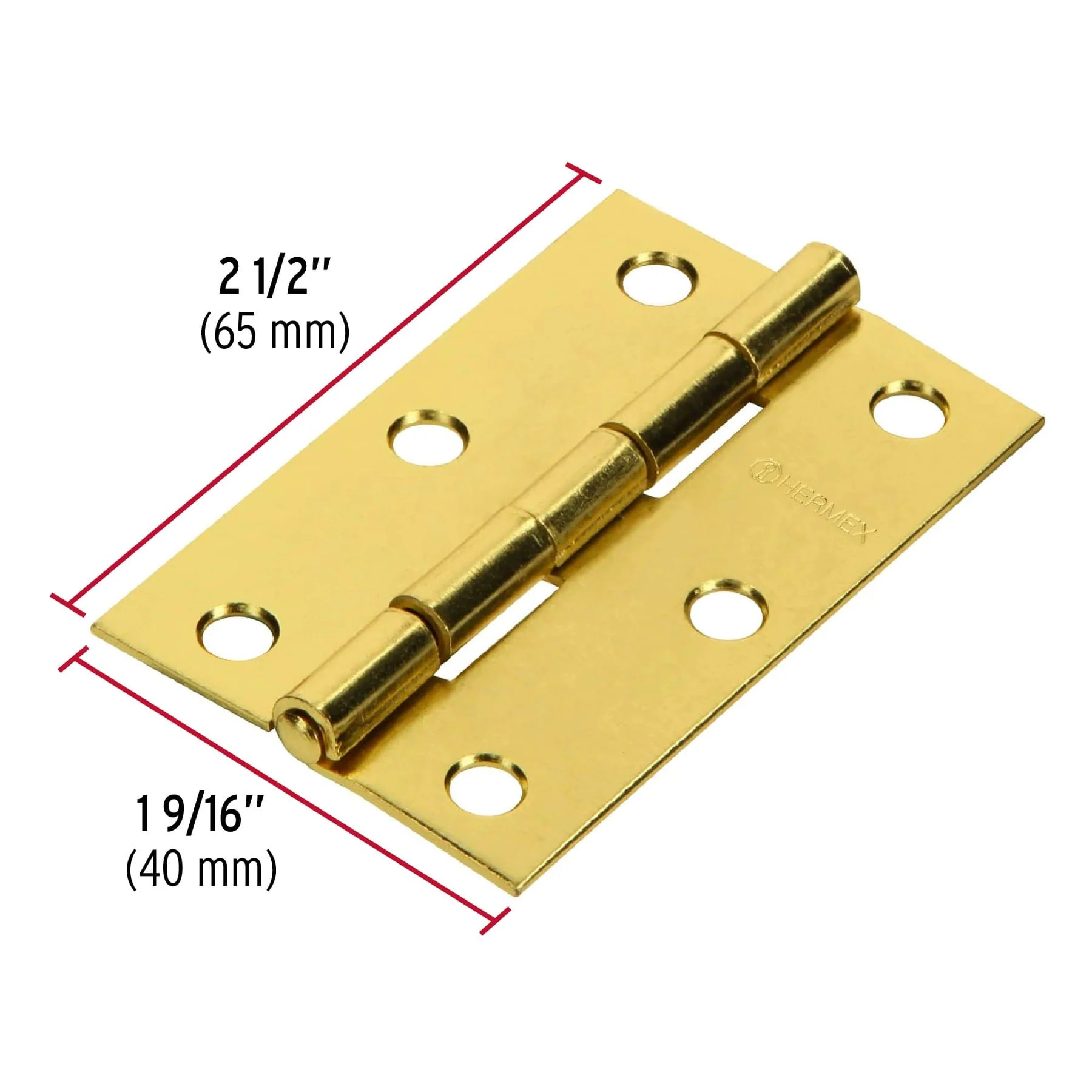 Bisagra fija dorada 2-1/2"