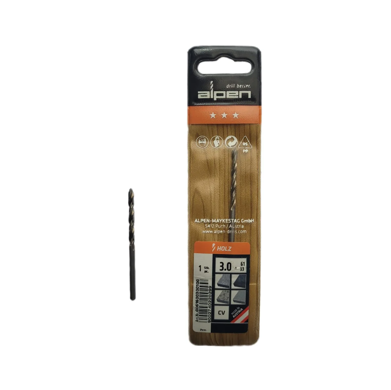 Broca para madera 3 mm Alpen