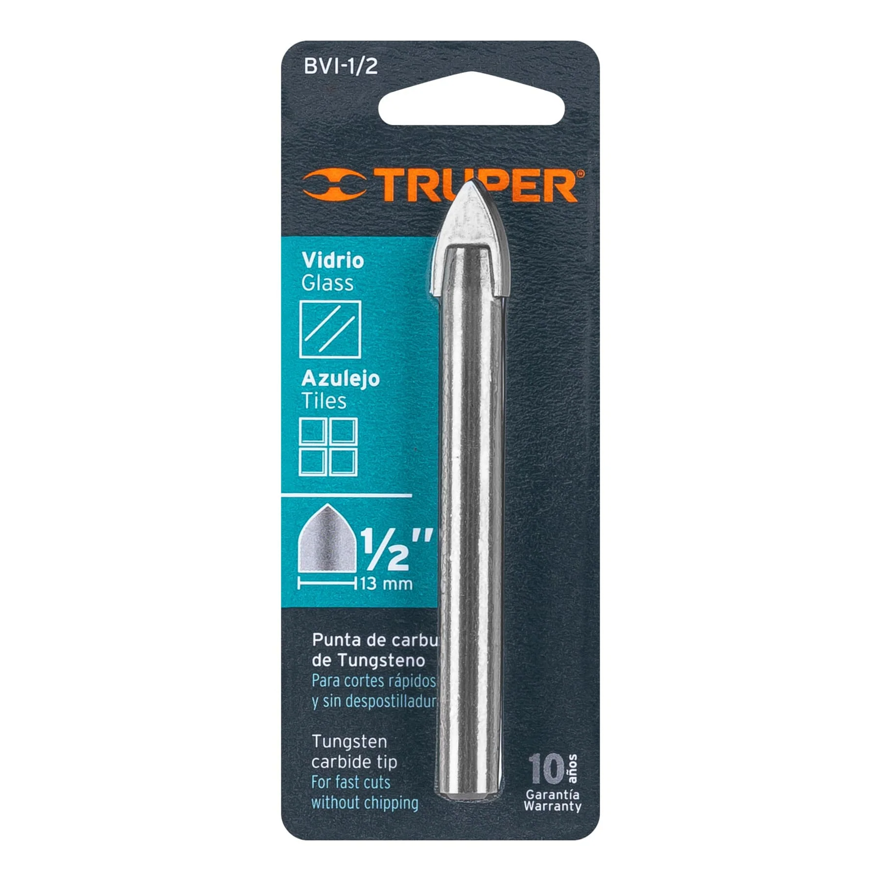 Broca para vidrio y mayólica 1/2" Truper