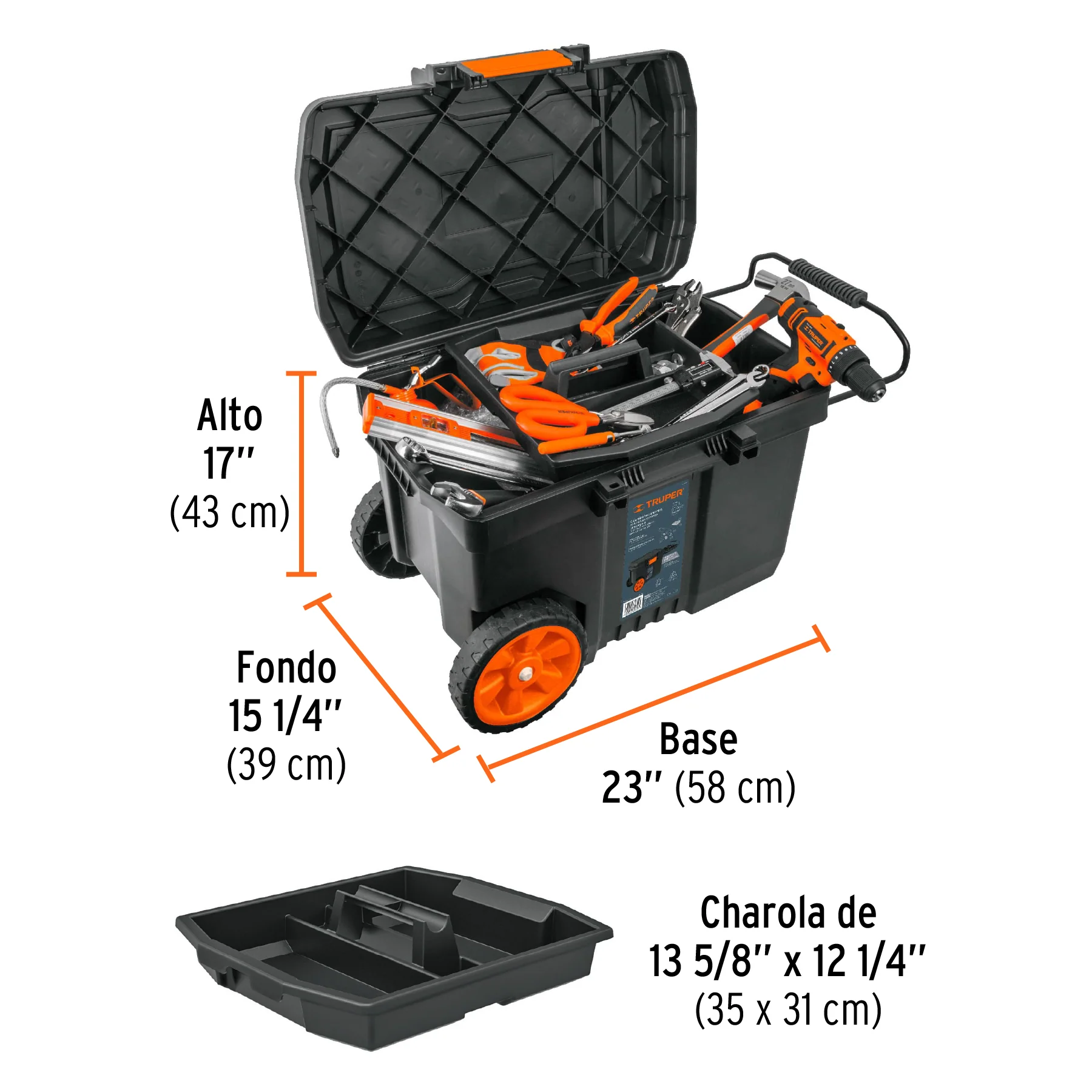 Caja de herramienta con ruedas 23" Truper - Image 3