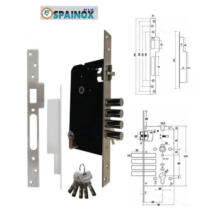 Cerradura de embutir 3 golpes Spainox