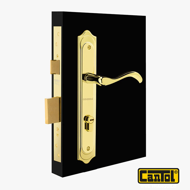 Cerradura de embutir clasico dorado izquierda Cantol