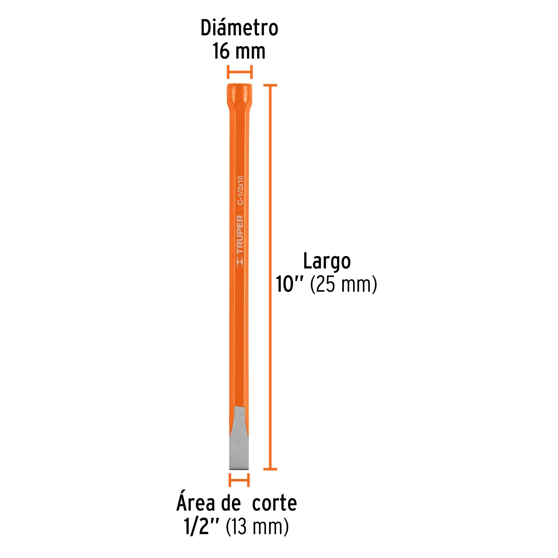 Cincel plano 1/2"x10" Truper
