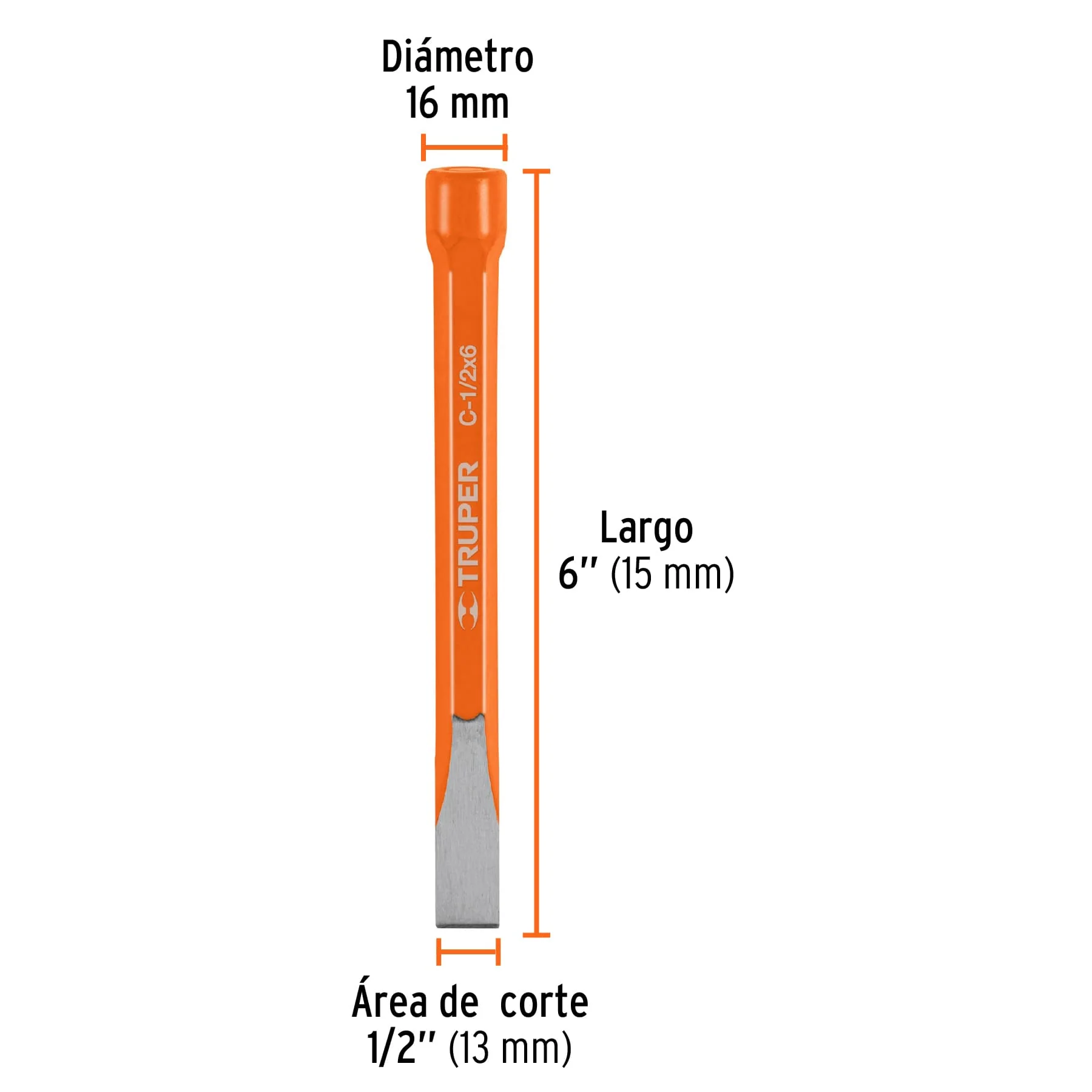 Cincel plano 1/2"x6" Truper
