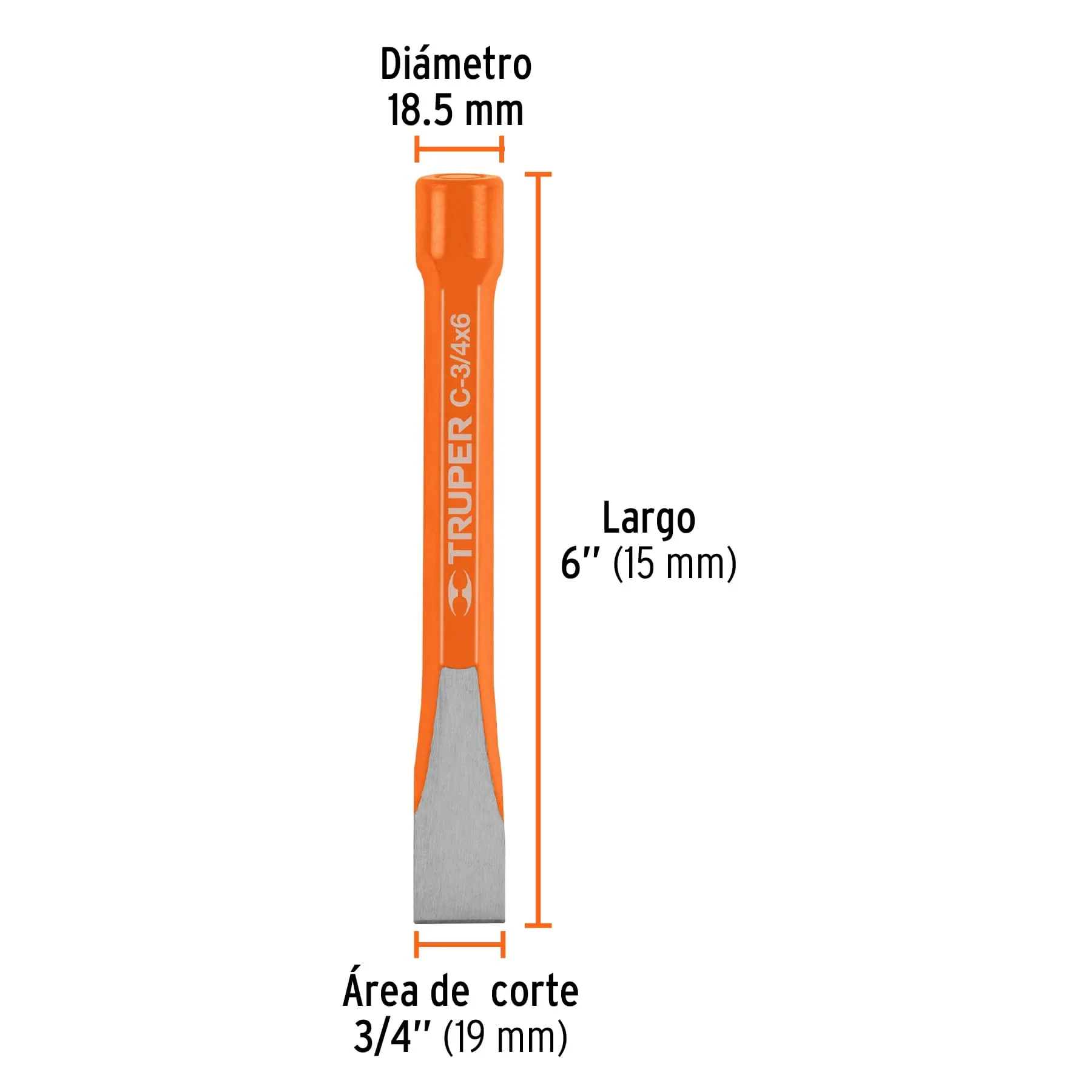 Cincel plano 3/4"x6" Truper