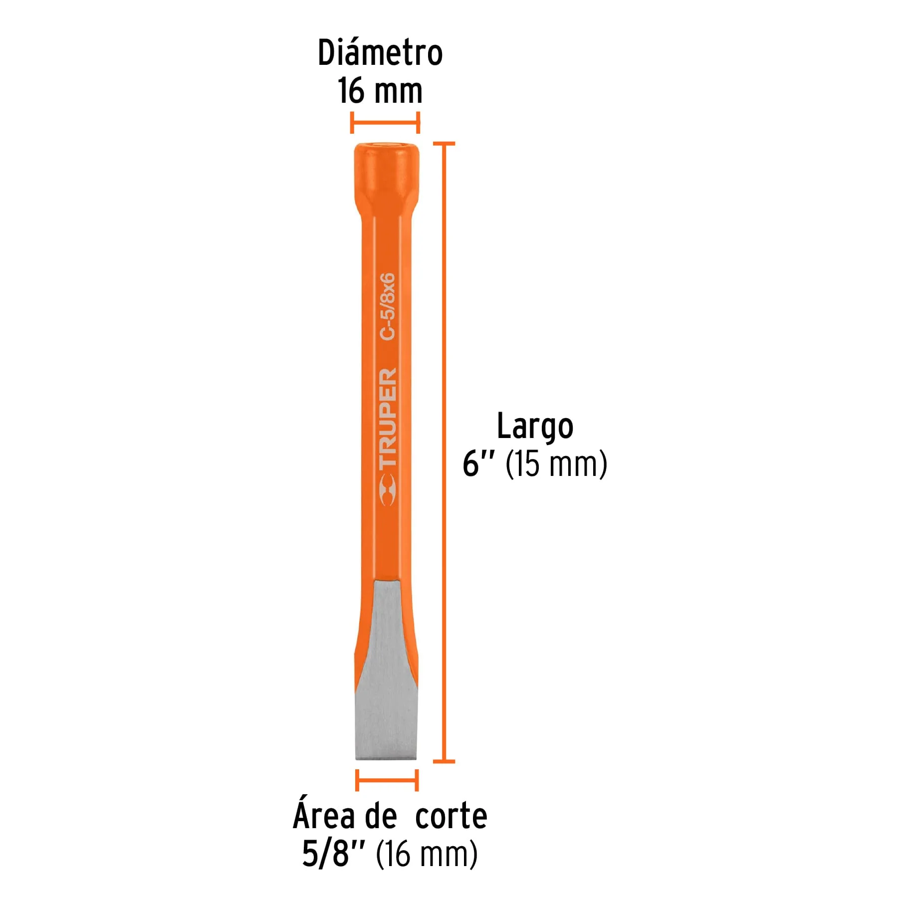 Cincel plano 5/8"x6" Truper