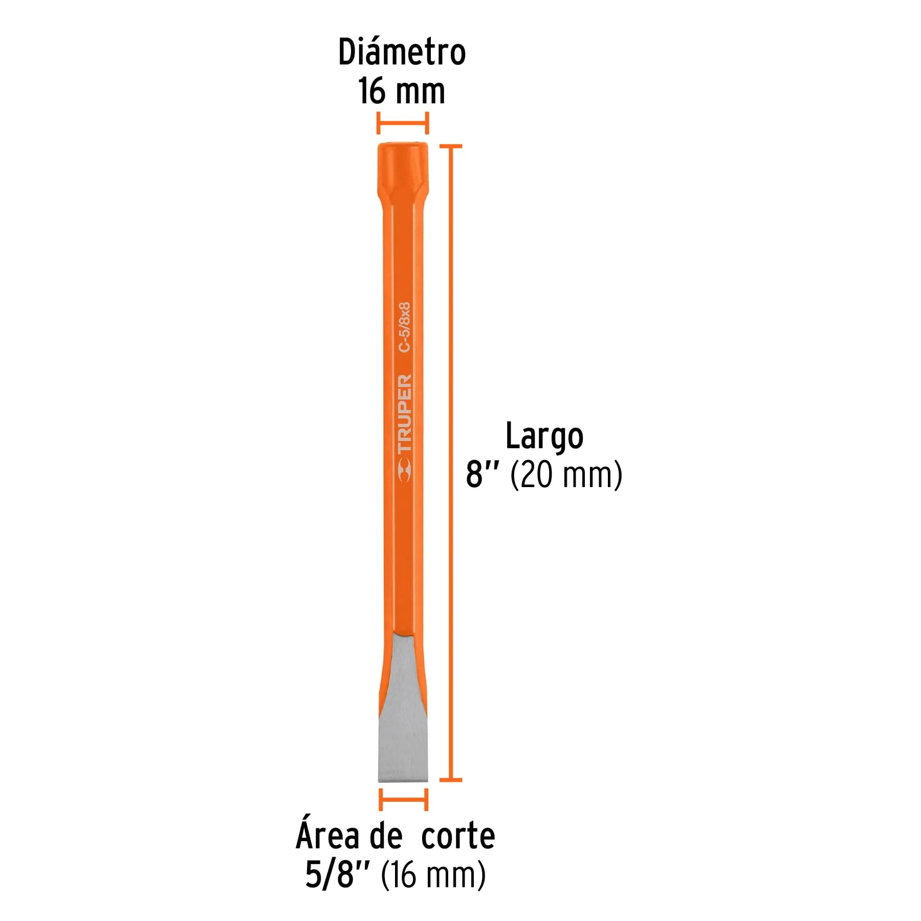 Cincel plano 5/8"x8" Truper