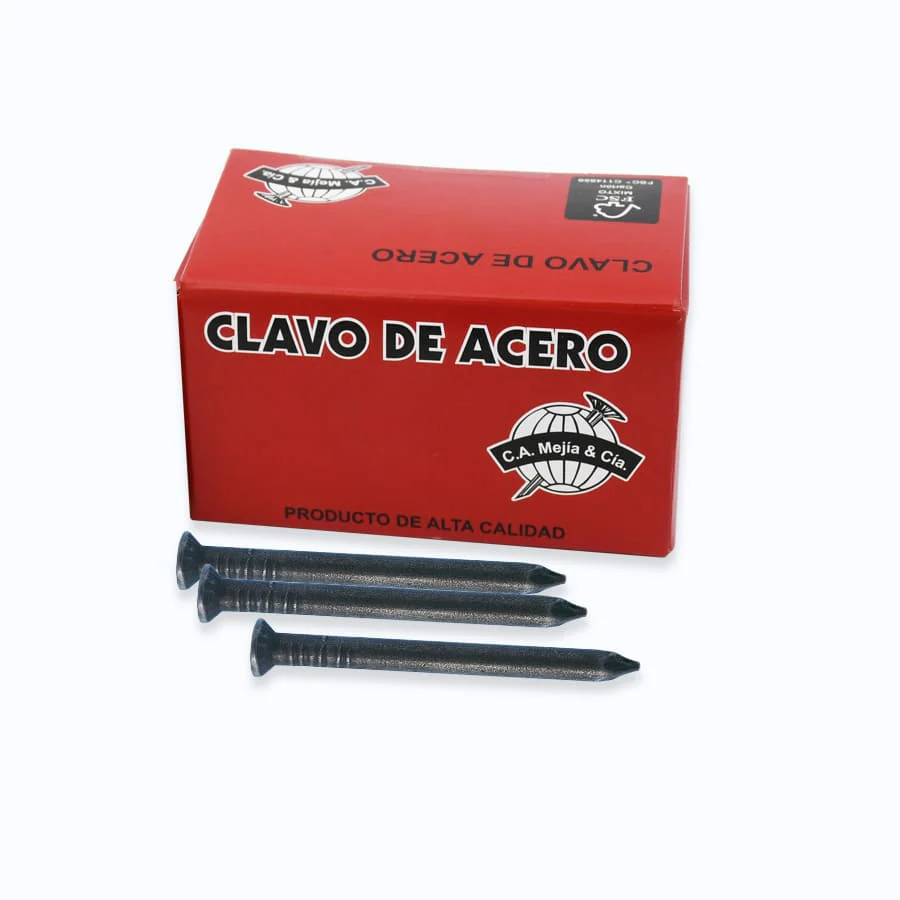 Clavo de acero liso para concreto 2.5x40mm x Caja 500 grs