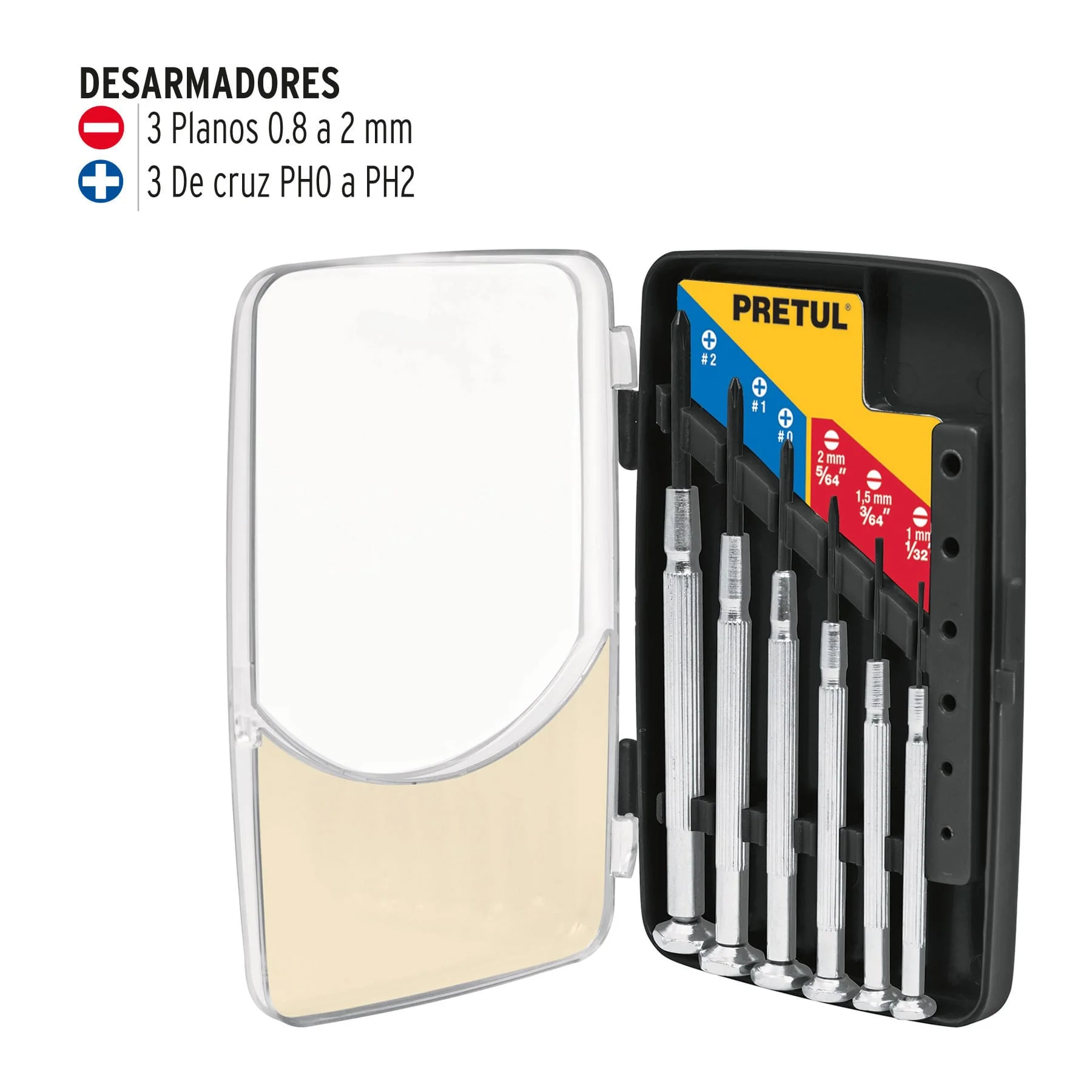 Destornillador de precision m/metalico 6 piezas Pretul