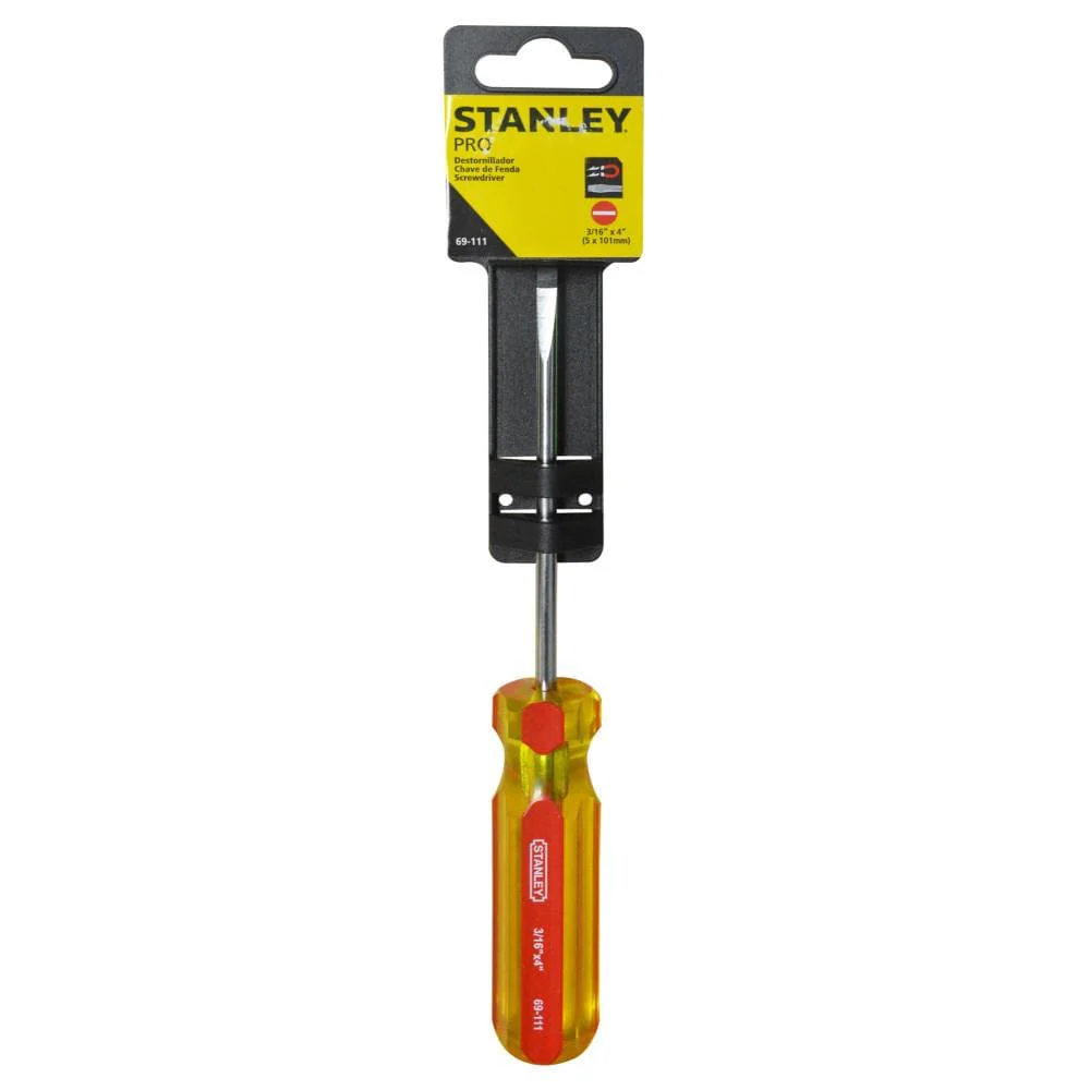 Destornillador plano punta gabinete 3/16"x4" Pro Stanley