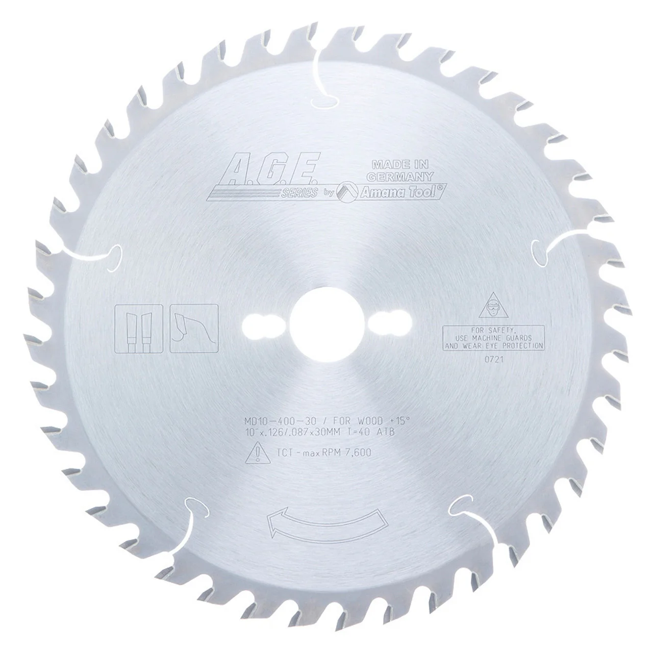 Disco de corte para madera 10"x40 dientes Age Amana
