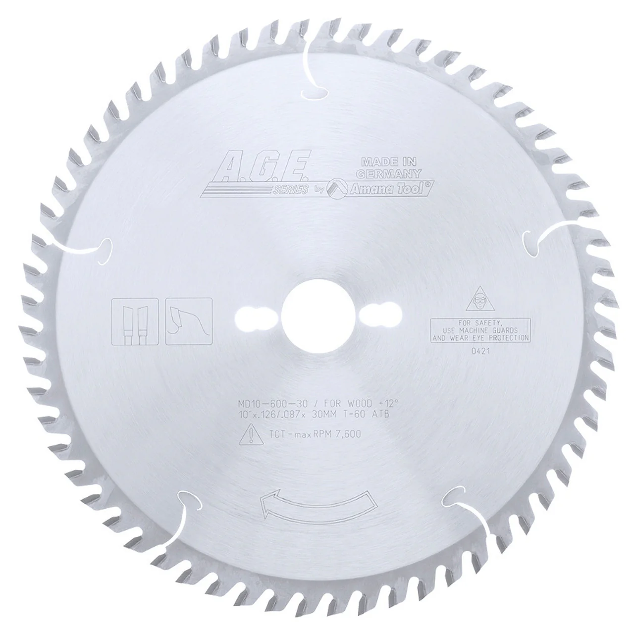 Disco de corte para madera 10"x60 dientes Age Amana
