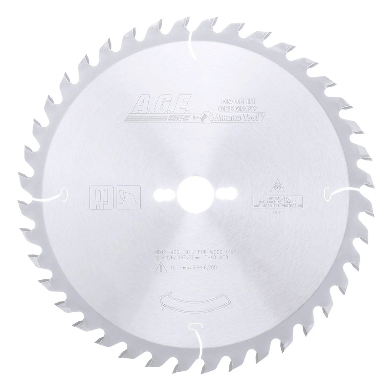 Disco de corte para madera 12"x40 dientes Age Amana