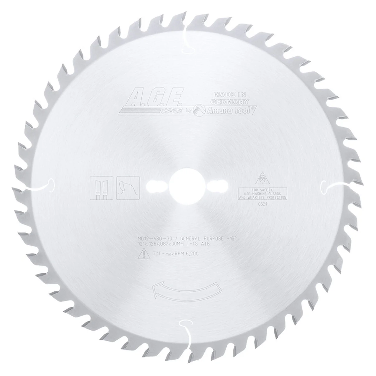 Disco de corte para madera 12"x48 dientes Age Amana