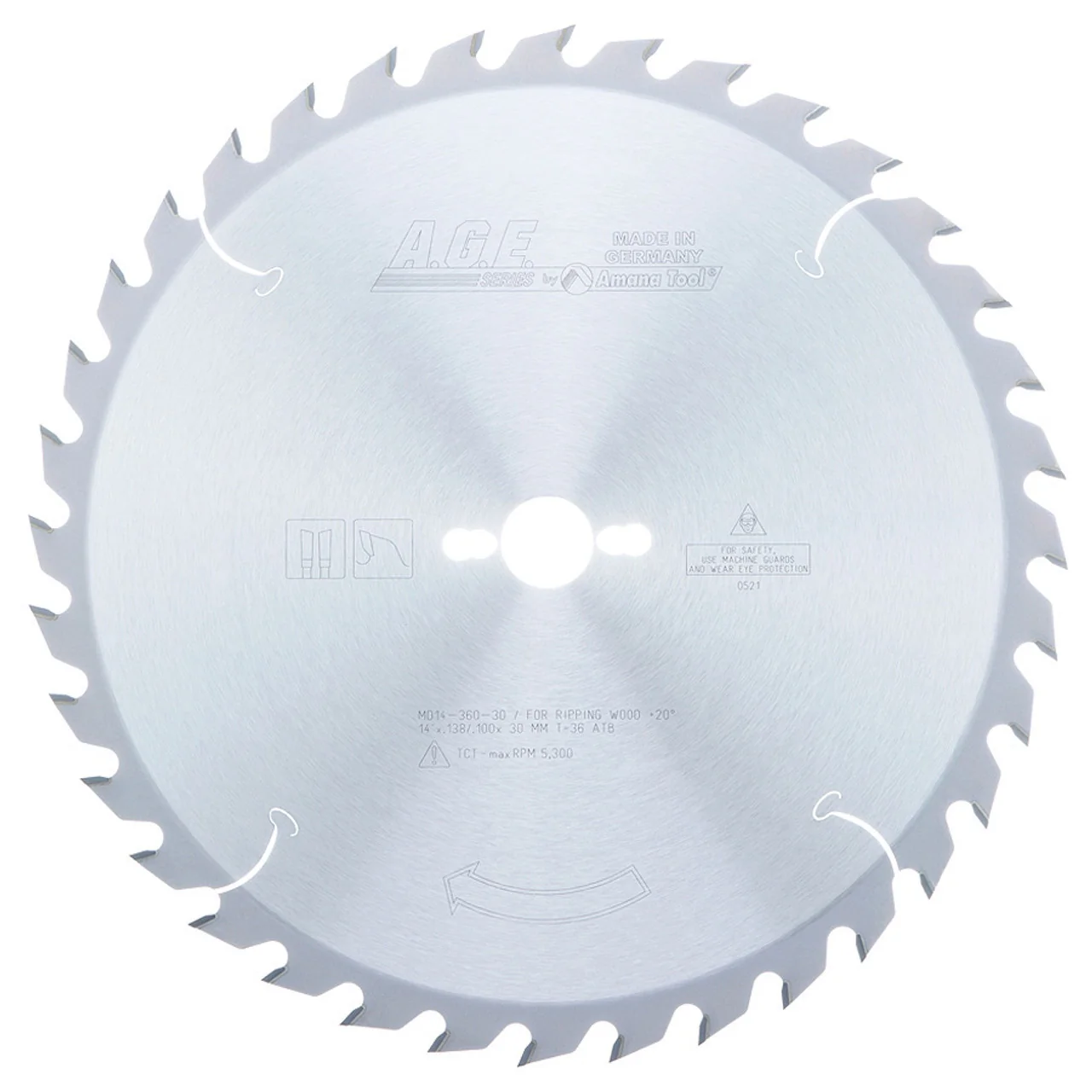 Disco de corte para madera 14"x36 dientes Age Amana