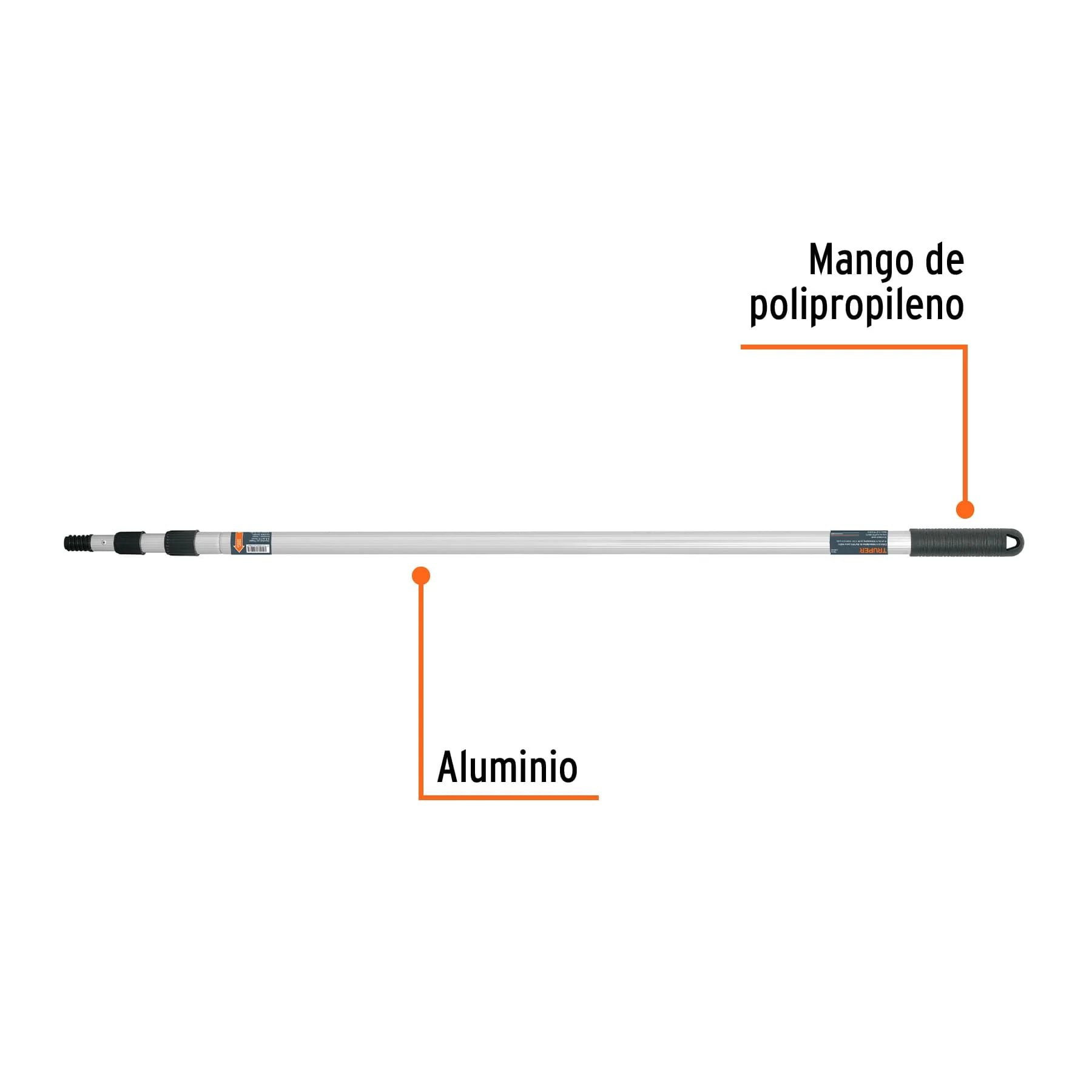 Extensión para pintar 200 cm aluminio Truper - Image 2