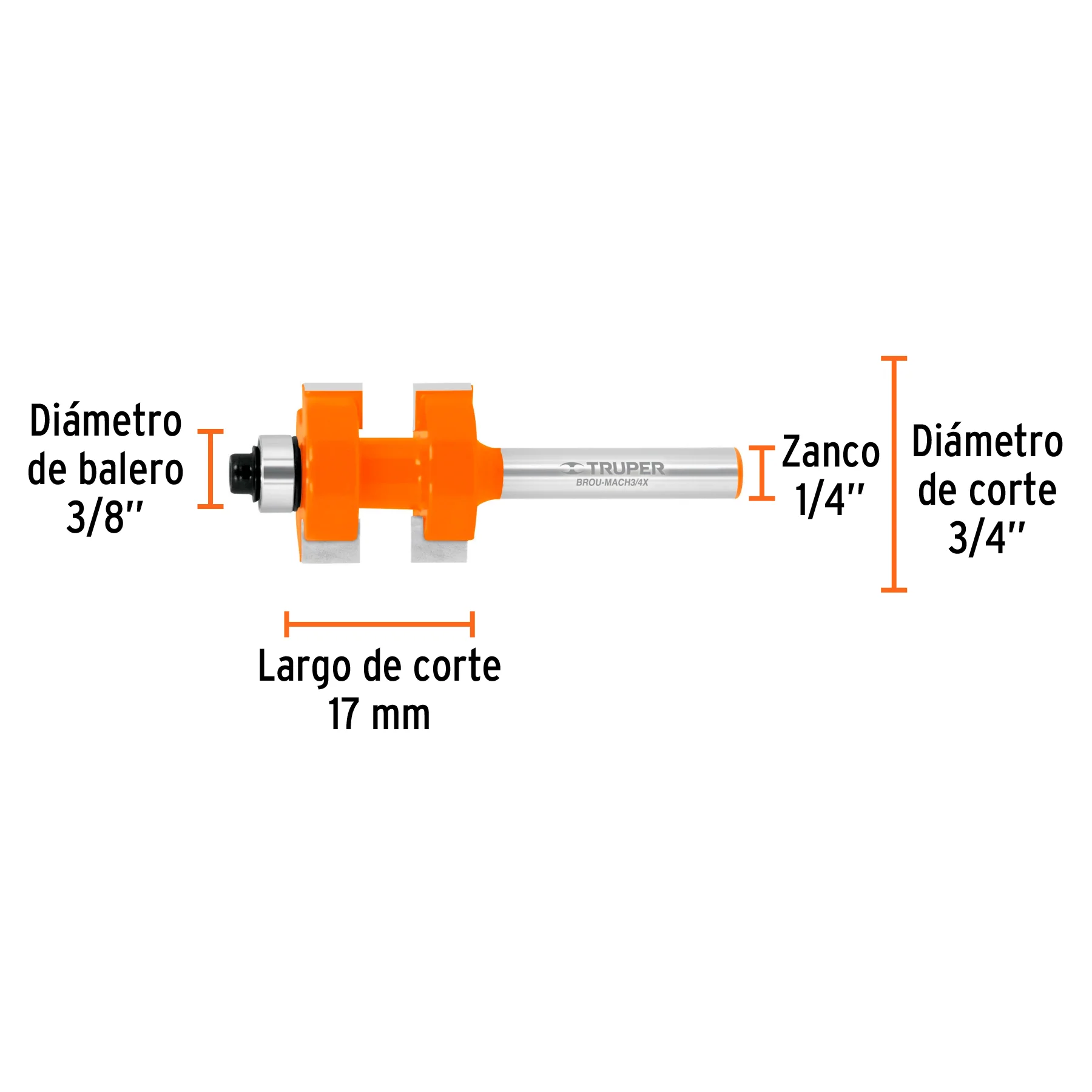 Fresa para ruteadora machimbradora 3/4" Truper - Image 2