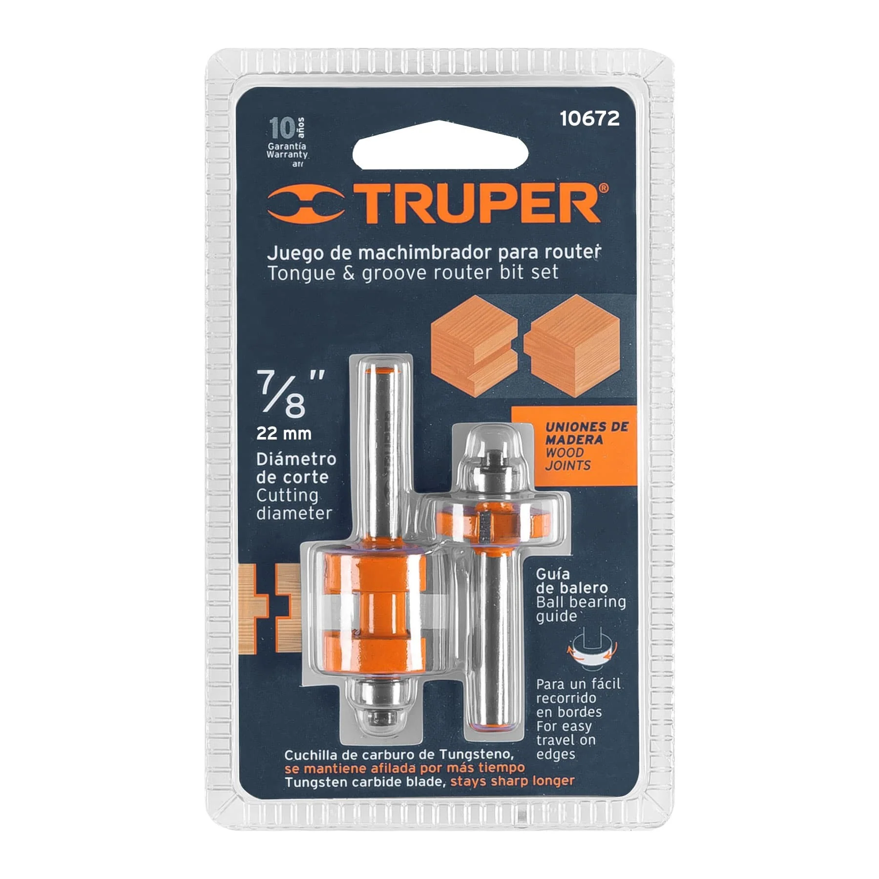 Fresa para ruteadora machimbradora 7/8" Truper
