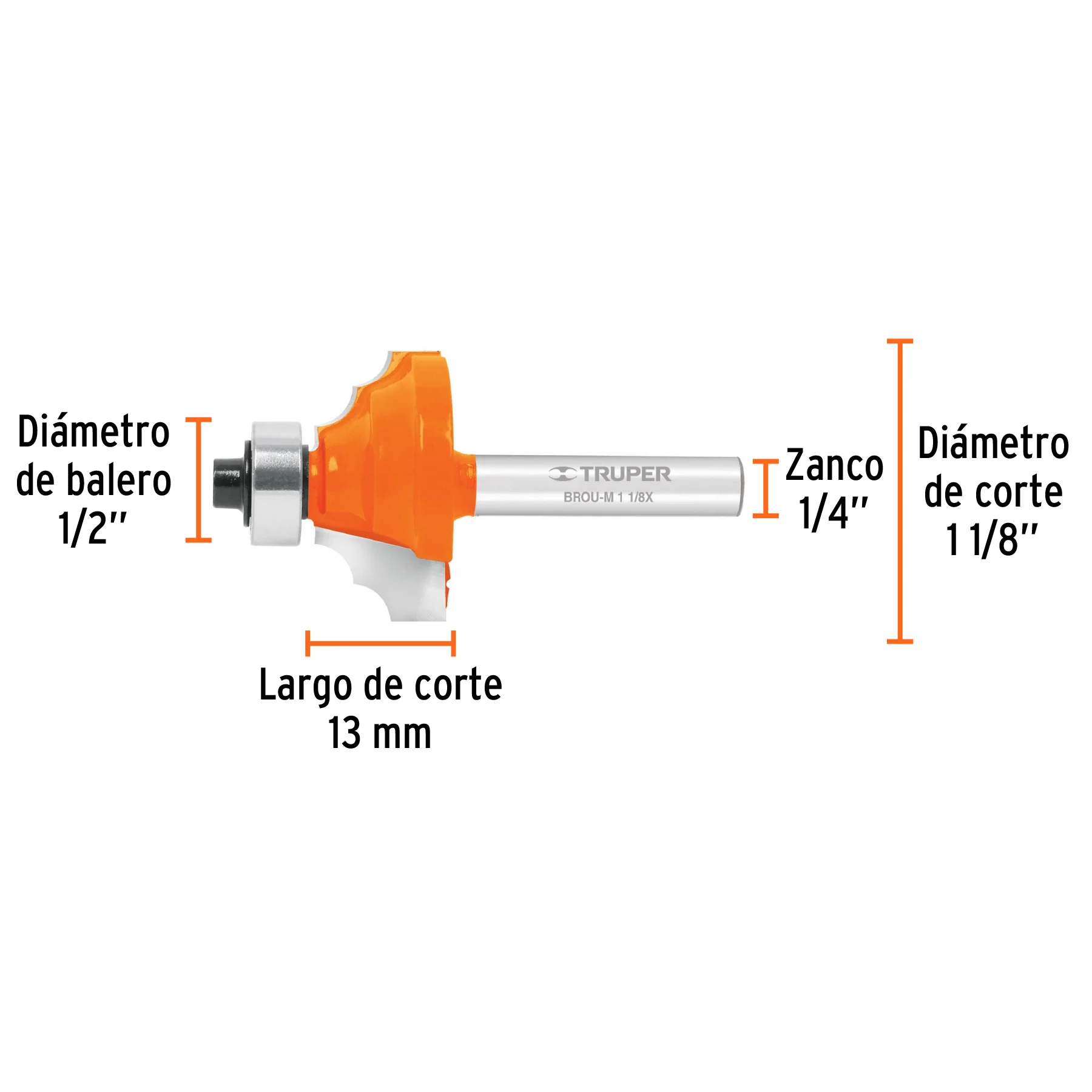 Fresa para ruteadora moldura clasica 1-1/8" Truper - Image 2