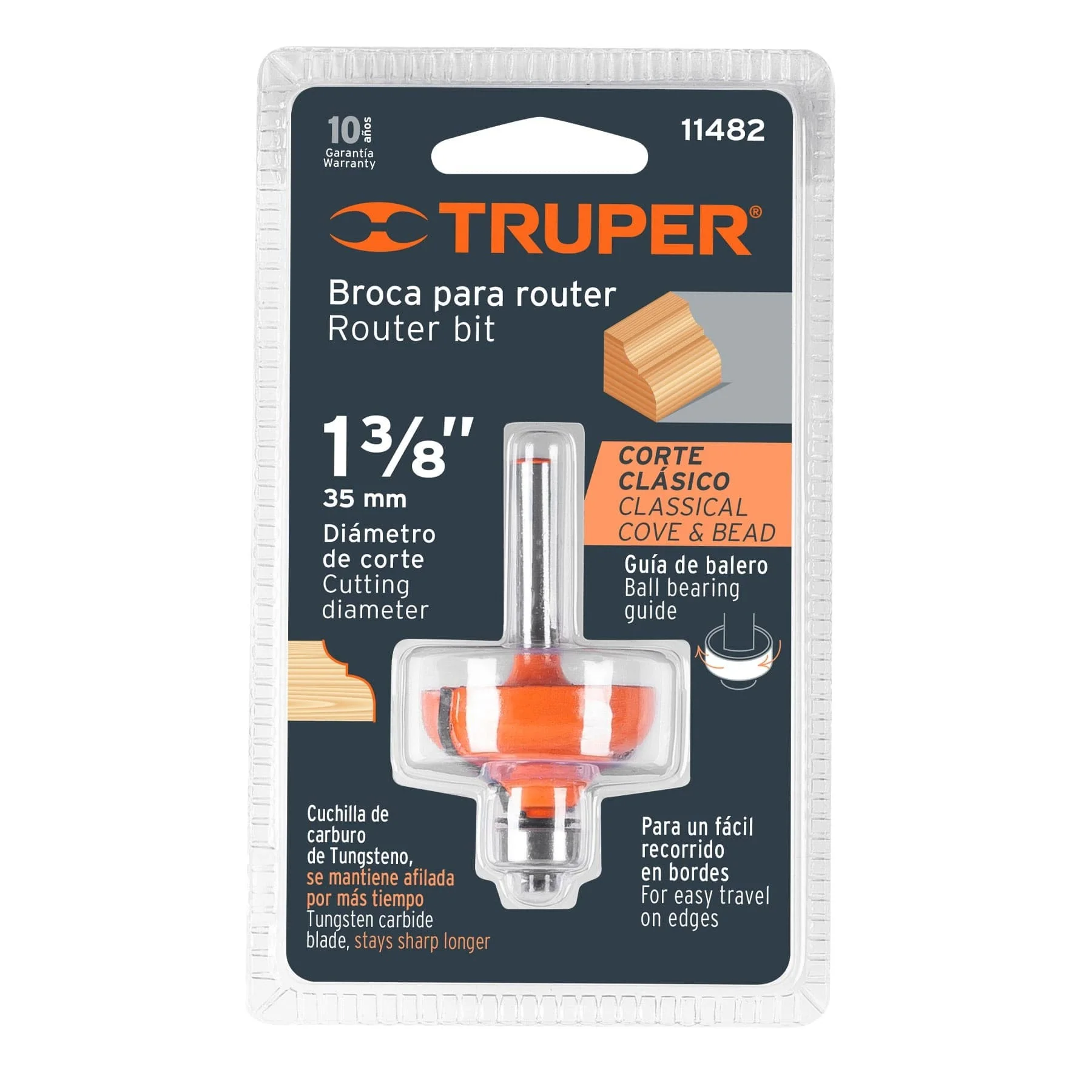 Fresa para ruteadora moldura clasica 1-3/8 Truper