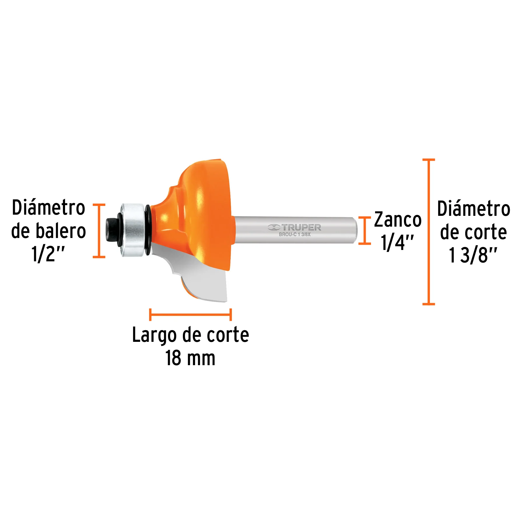 Fresa para ruteadora moldura clasica 1-3/8 Truper - Image 2