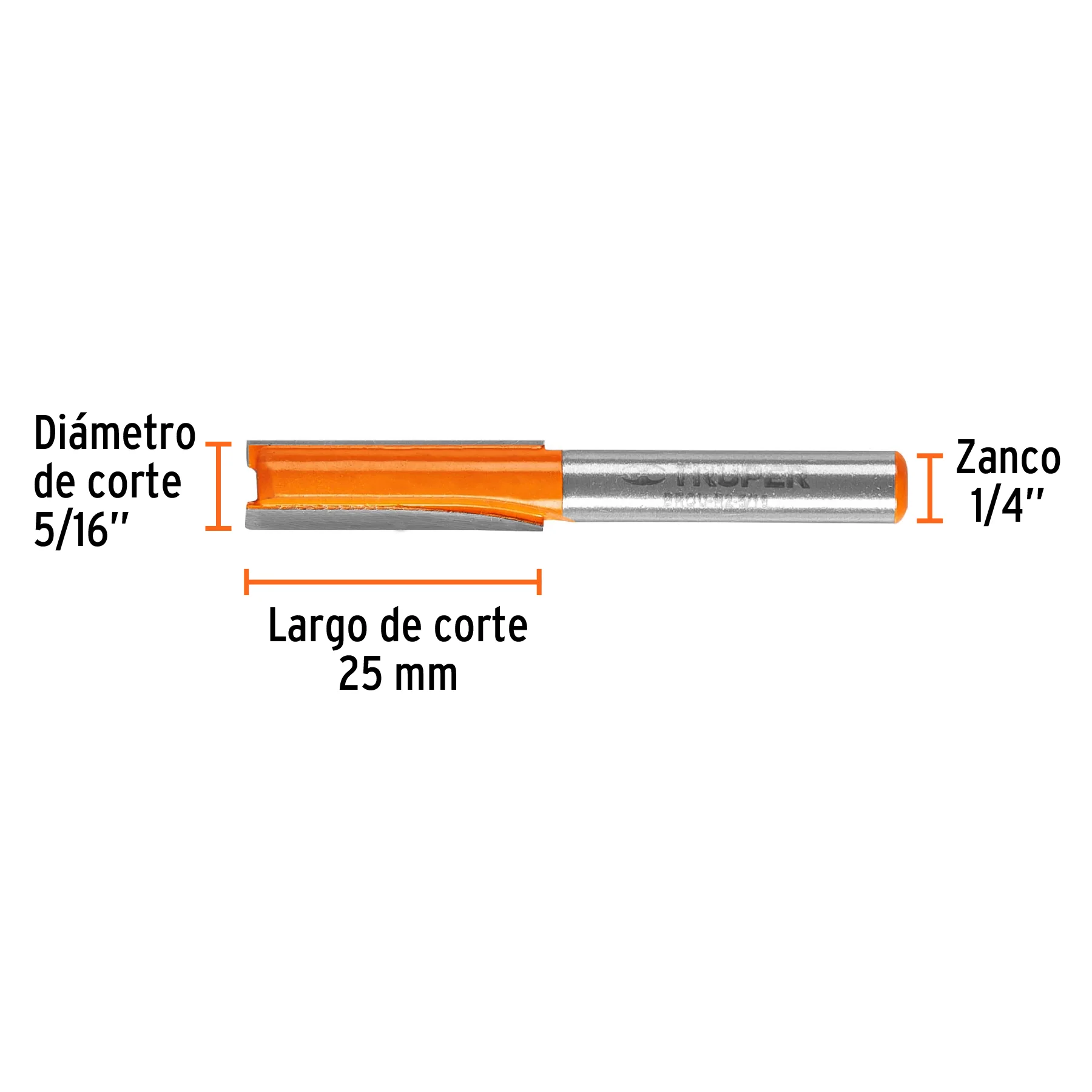 Fresa para ruteadora Recta 1/4"X5/16" Truper - Image 2