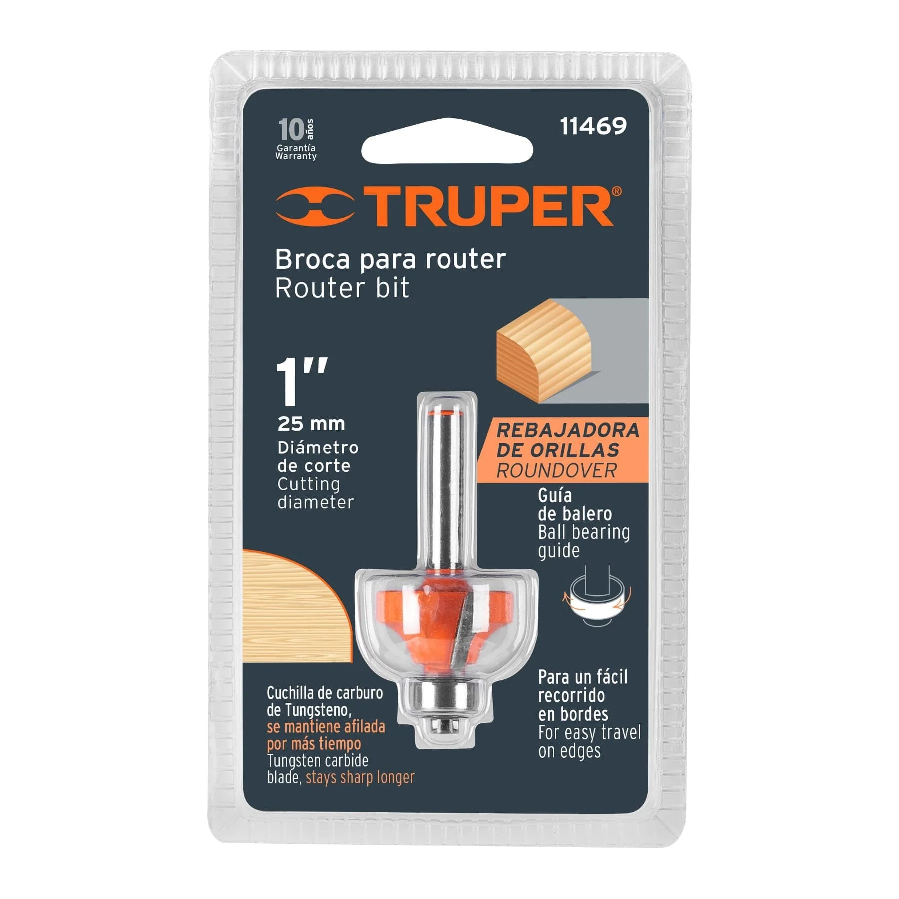 Fresa para ruteadora redondeadora 1" Truper