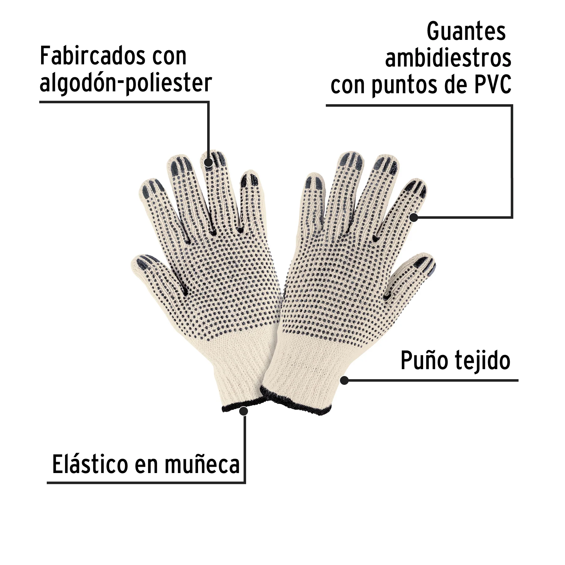 Guante de algodon poliester Pretul - Image 3