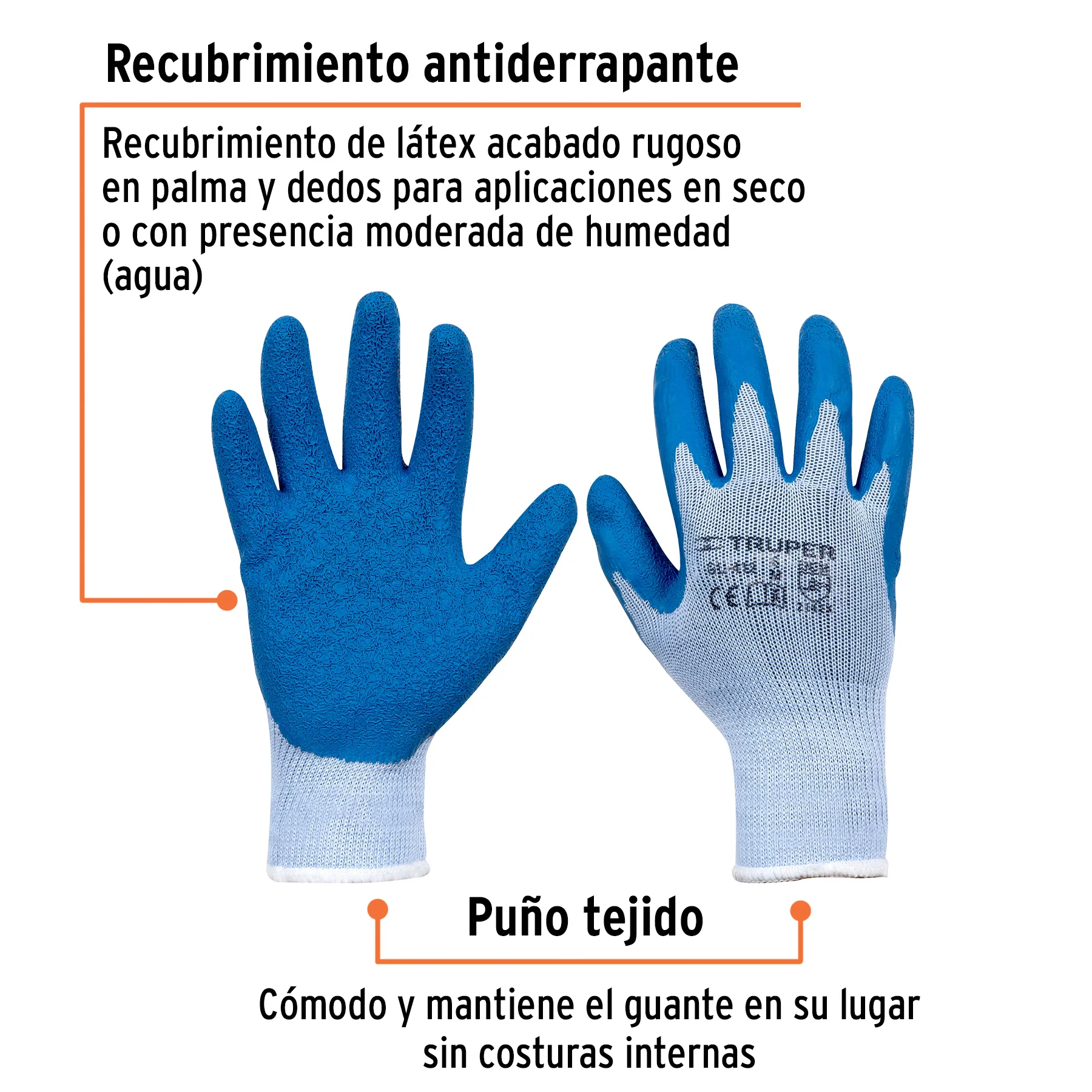 Guante recubierto de latex talla M Truper - Image 4