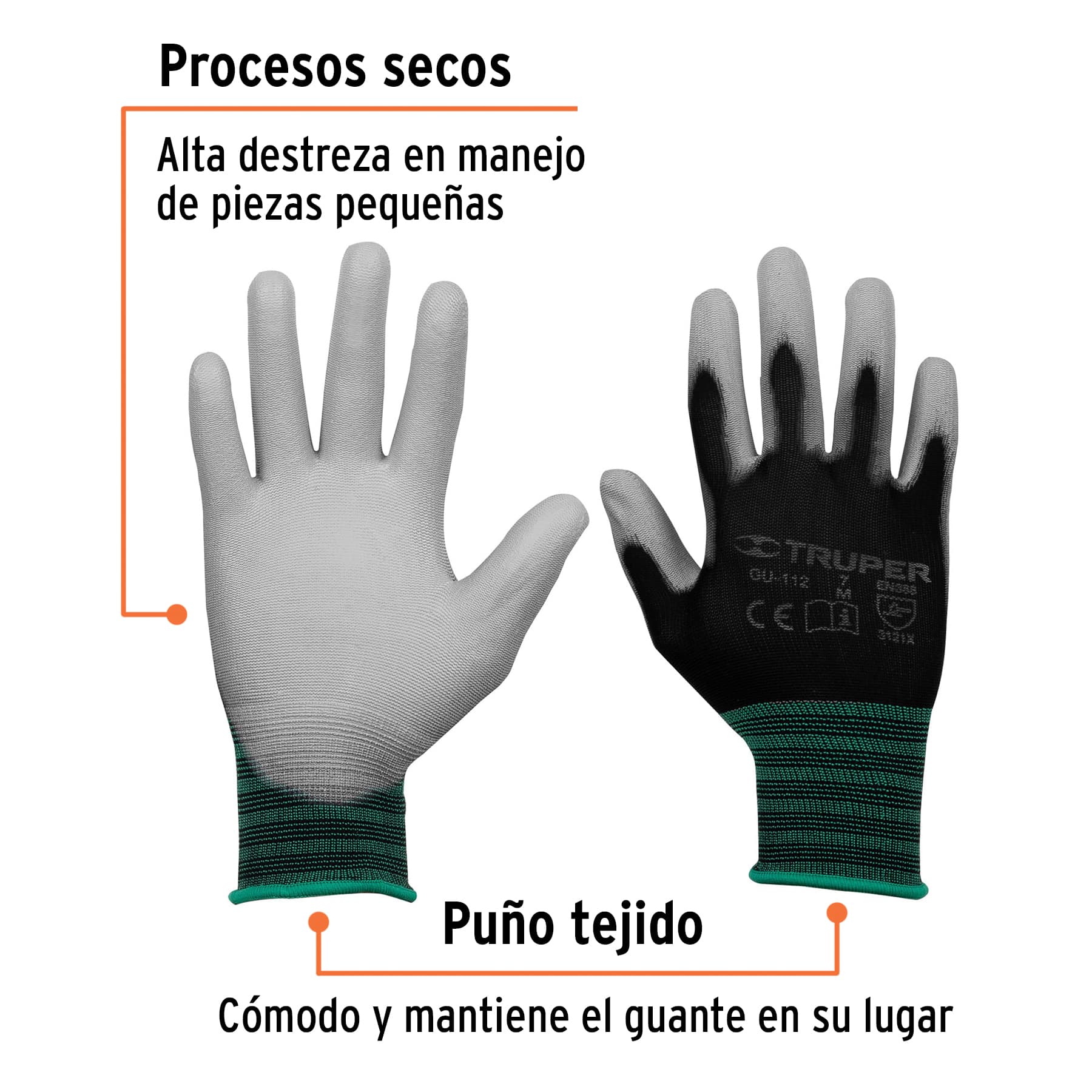 Guante recubierto de poliuretano talla M Truper - Image 3