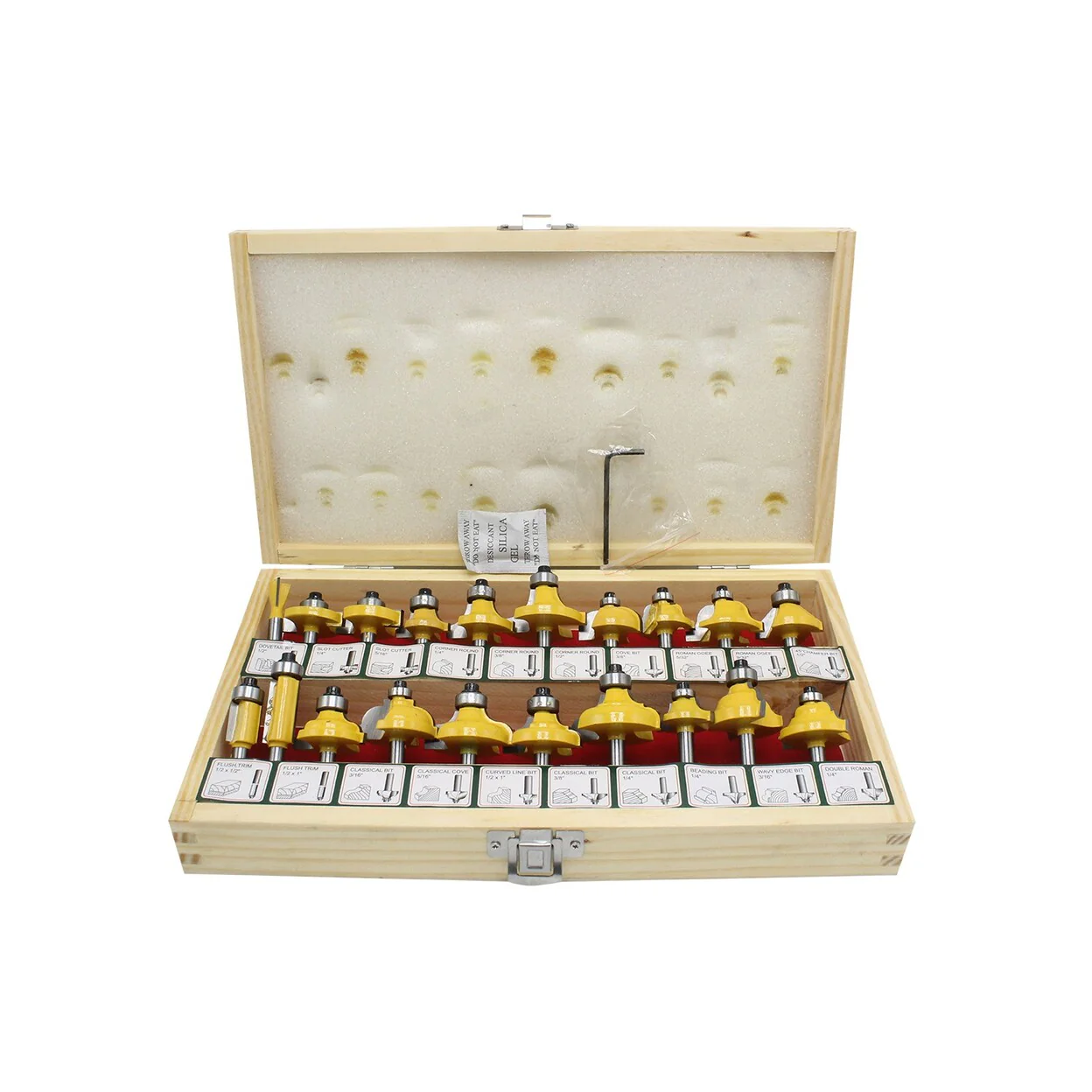 Juego de fresas para ruteadora 20 piezas Kamasa