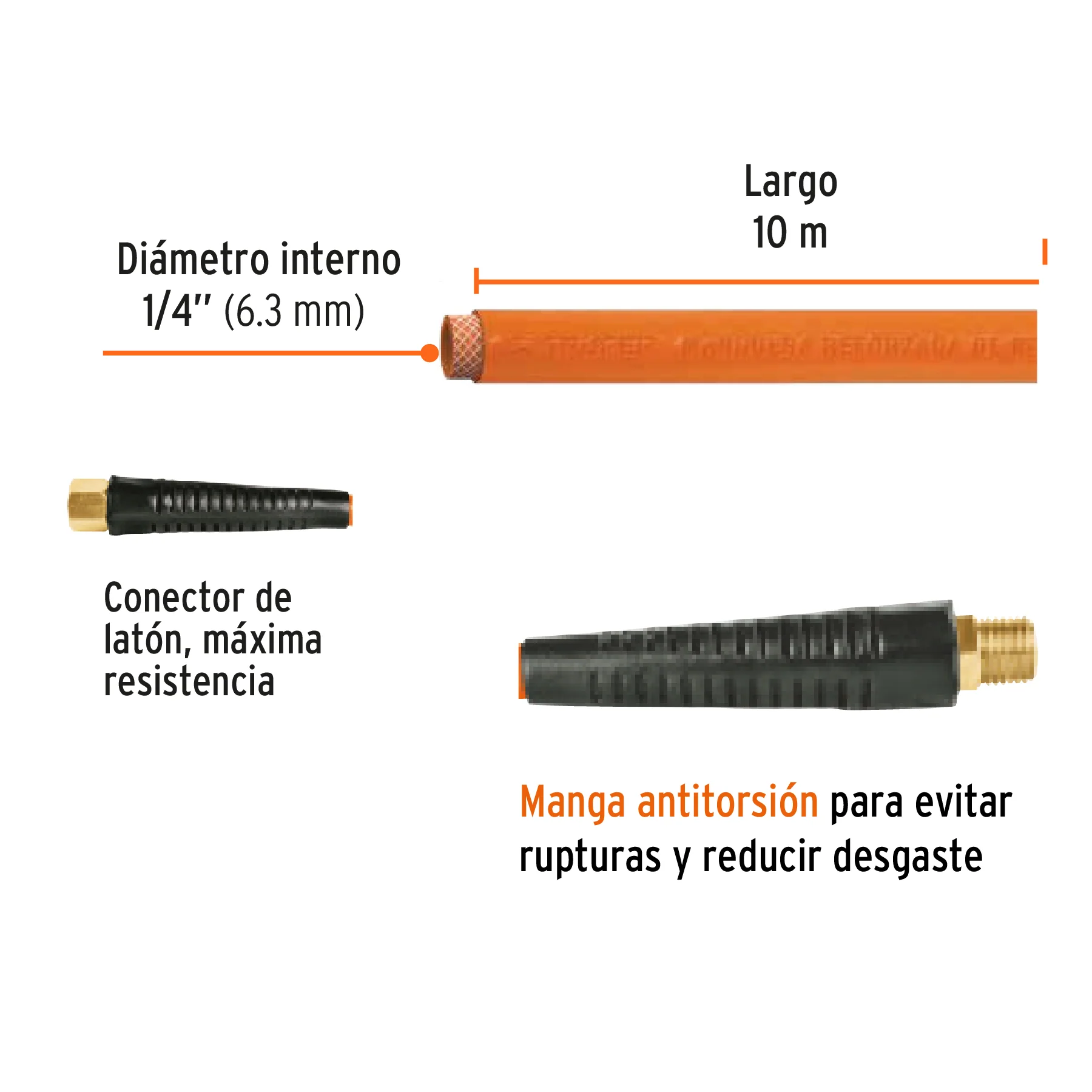 Manguera para compresor de aire 1/4"x10mt Truper - Image 2