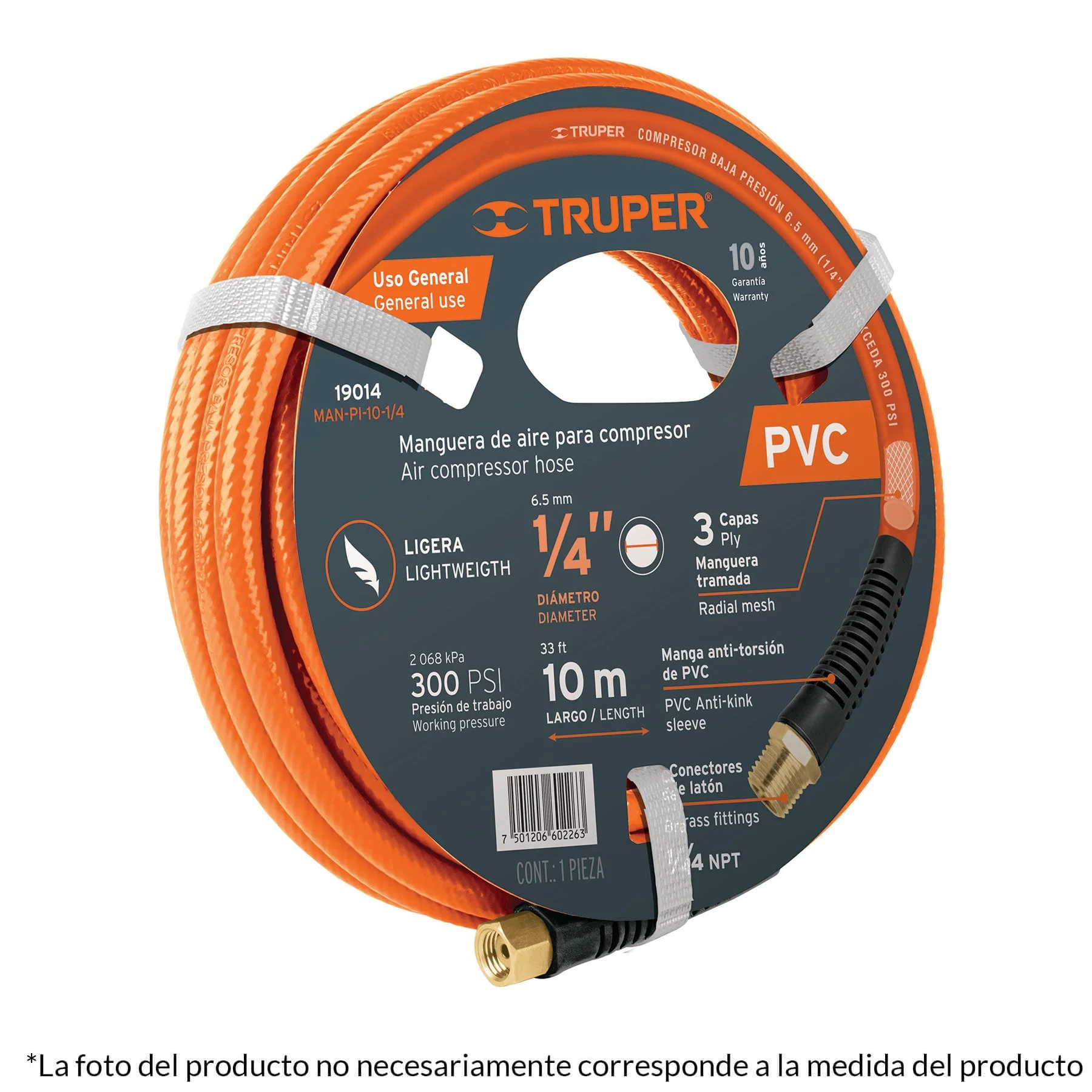 Manguera para compresor de aire 3/8"x10mt Truper