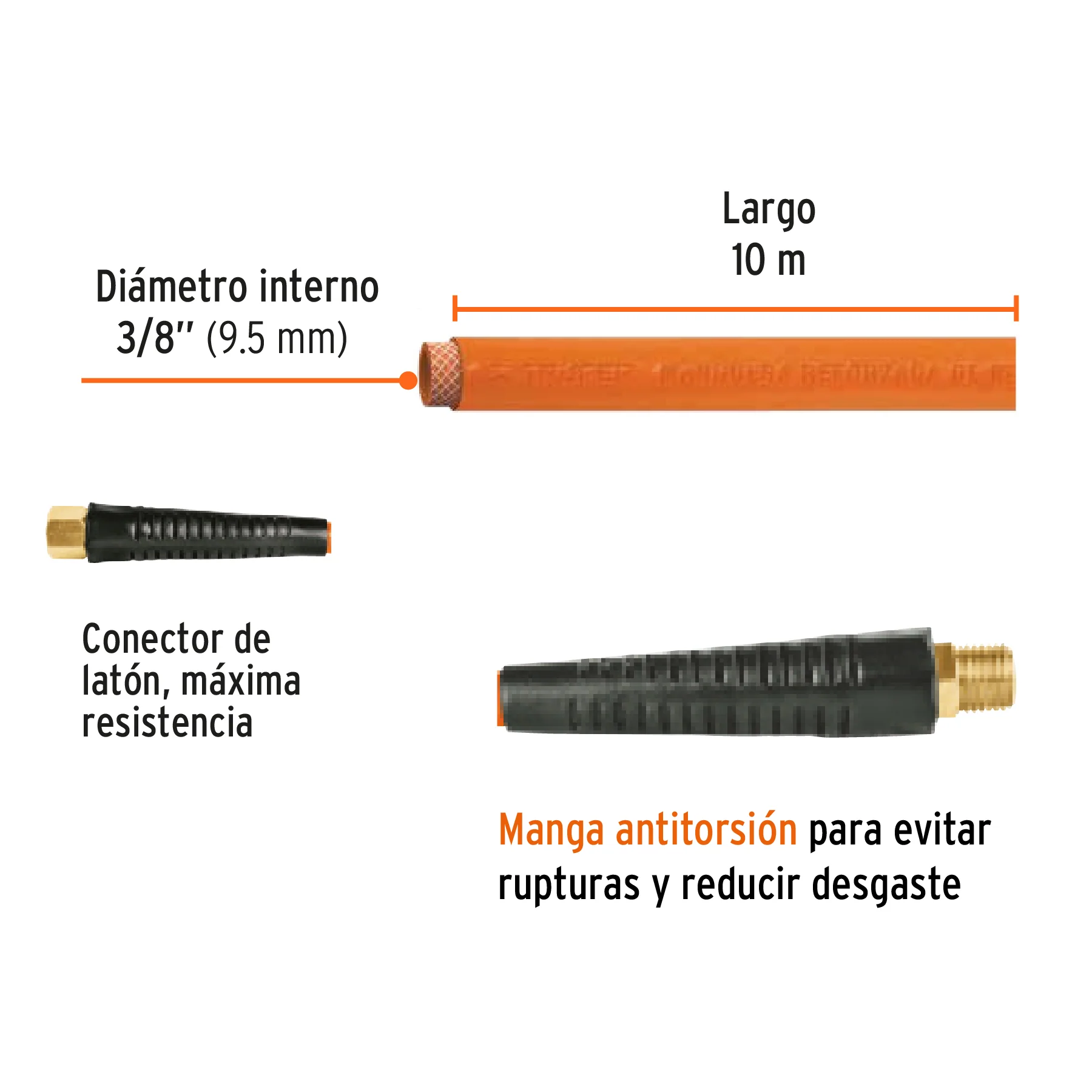 Manguera para compresor de aire 3/8"x10mt Truper - Image 2