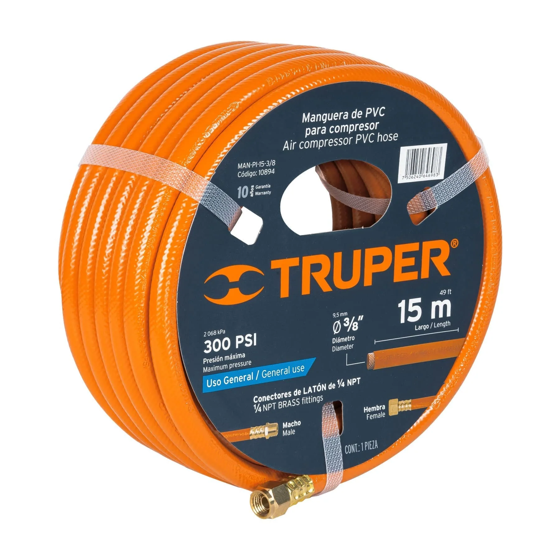 Manguera para compresor de aire 3/8"x15mt Truper