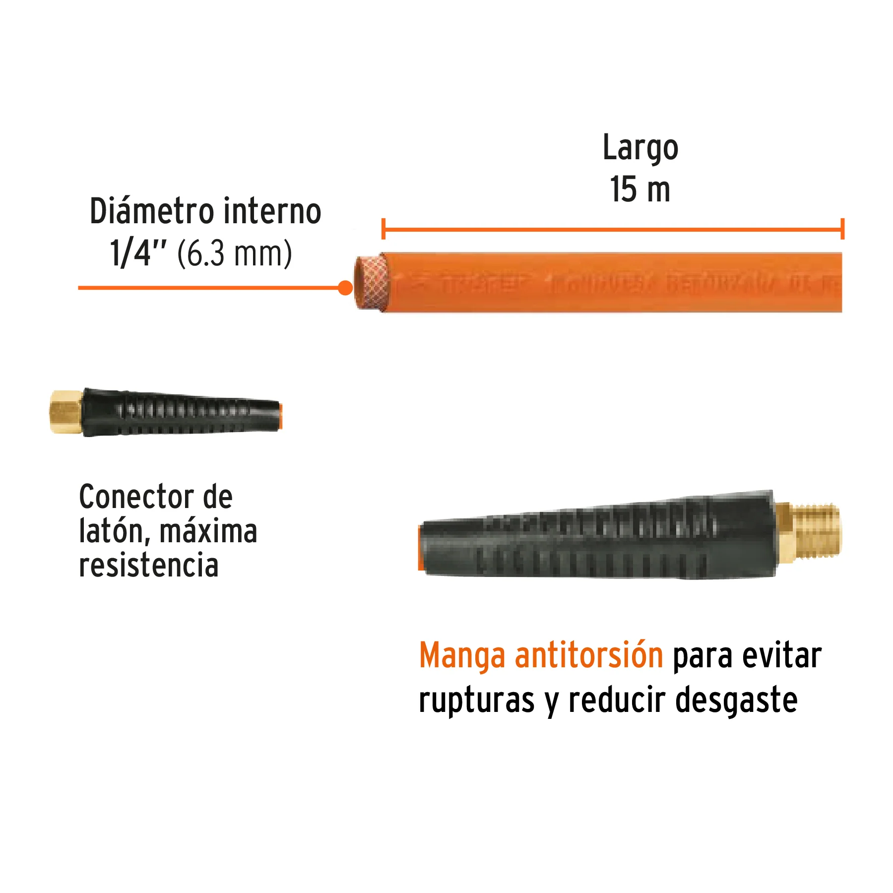 Manguera para compresor de aire 3/8"x15mt Truper - Image 2