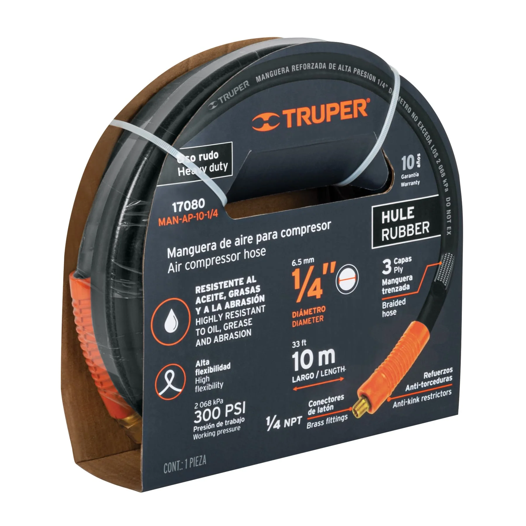 Manguera para compresora de aire 1/4"x10mt Truper