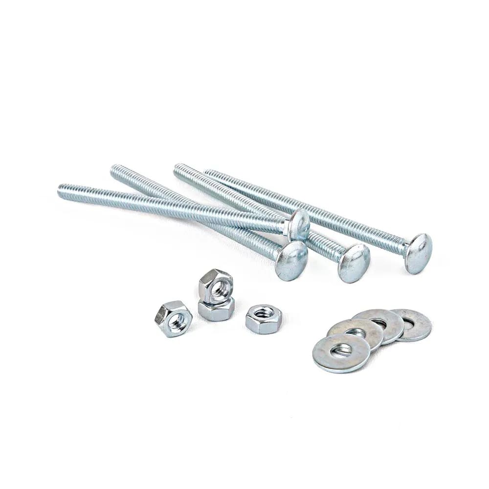 Perno cabeza coche + tuerca + arandela 1/4x4" x unidad