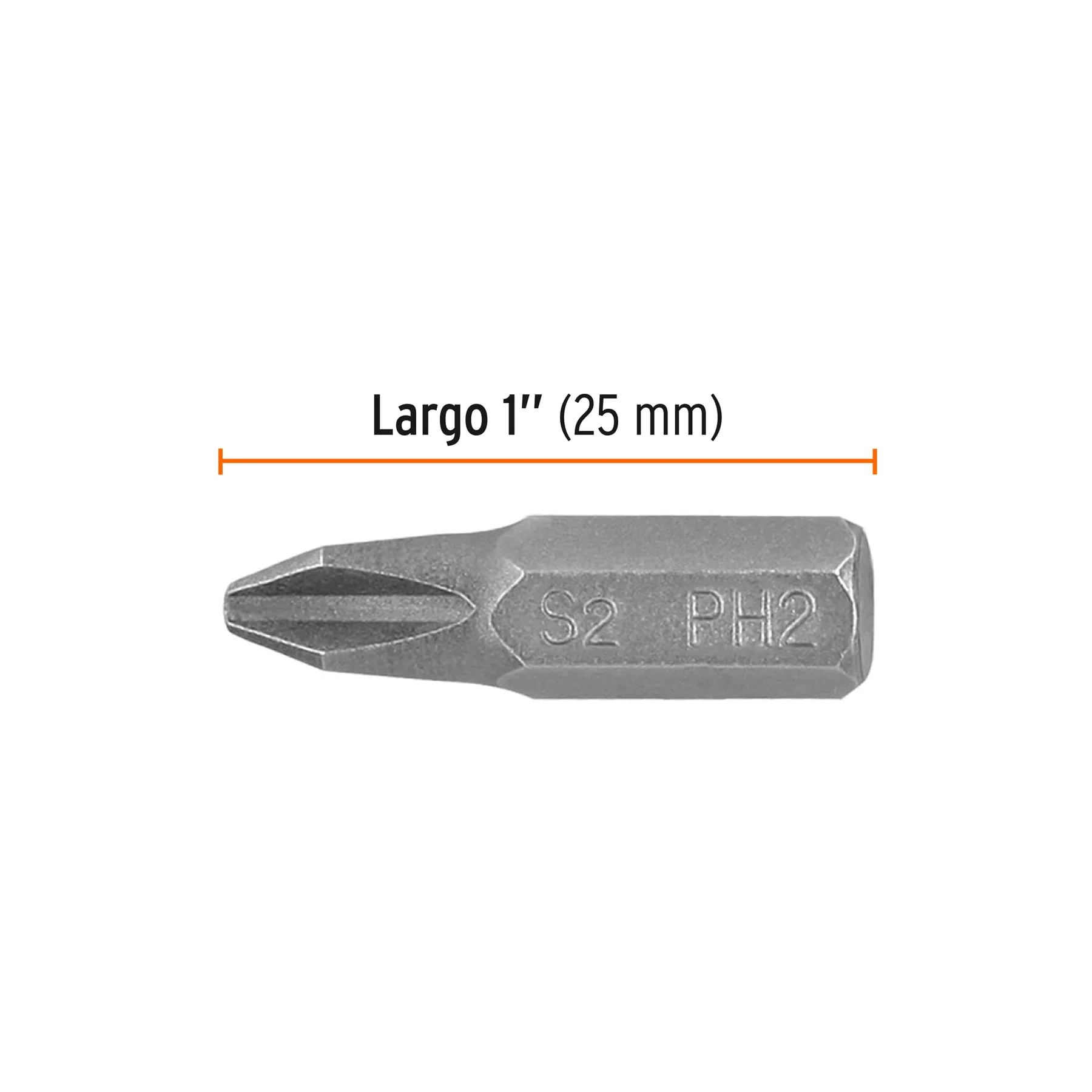 Punta atornillador PH2 x 1" x 5 piezas Truper