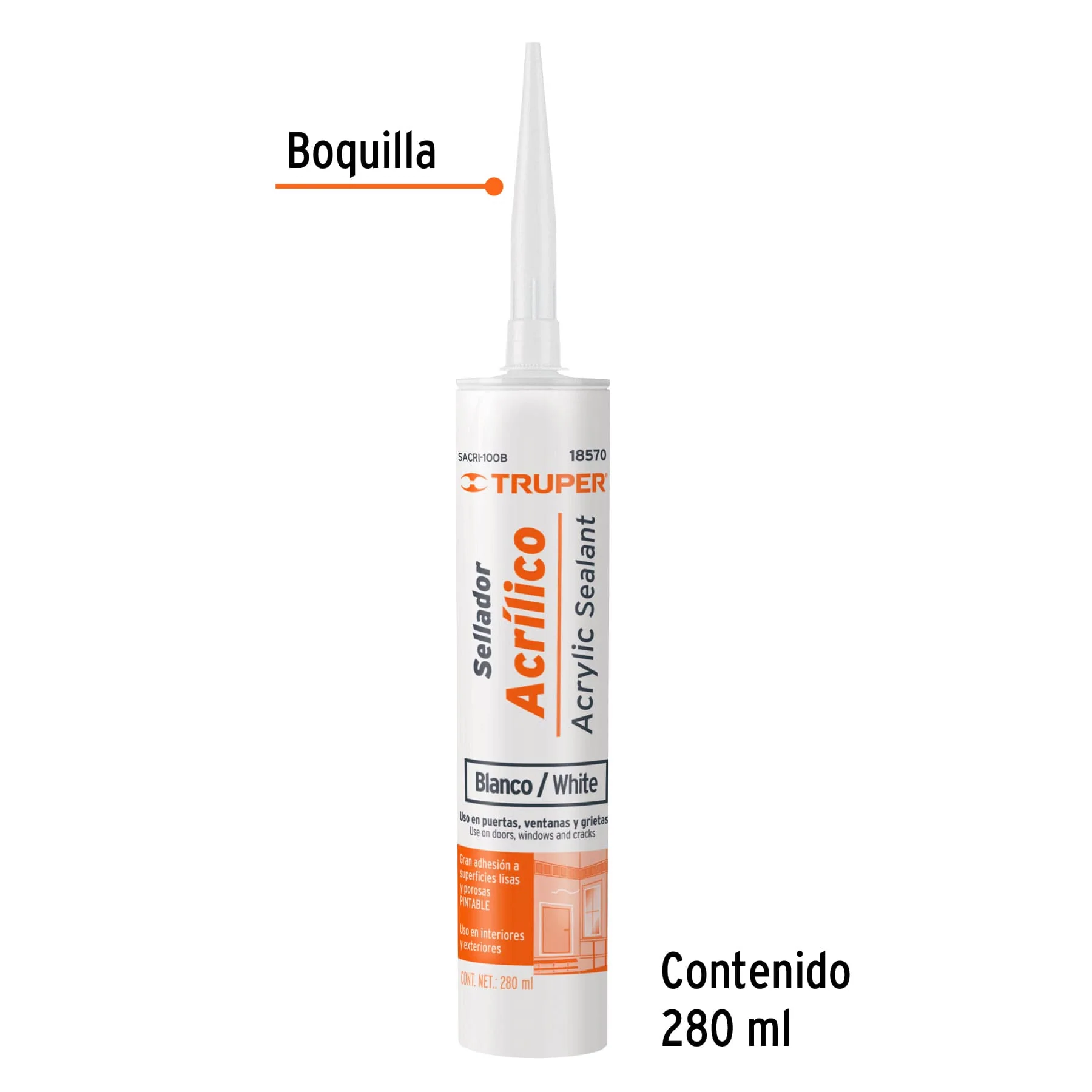 Sellador acrilico blanco Truper