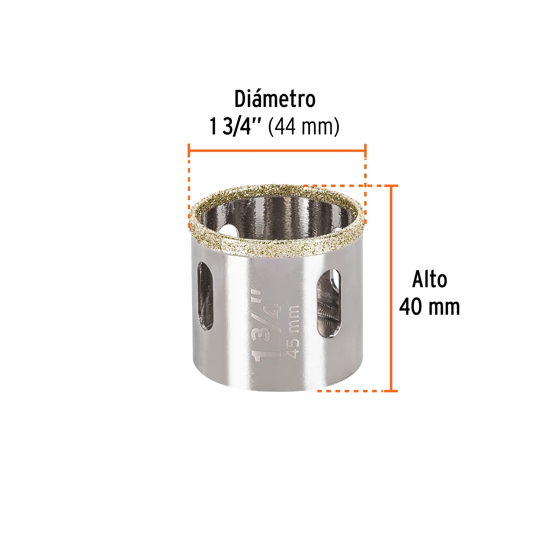Sierra copa diamantada 1-3/4" Truper