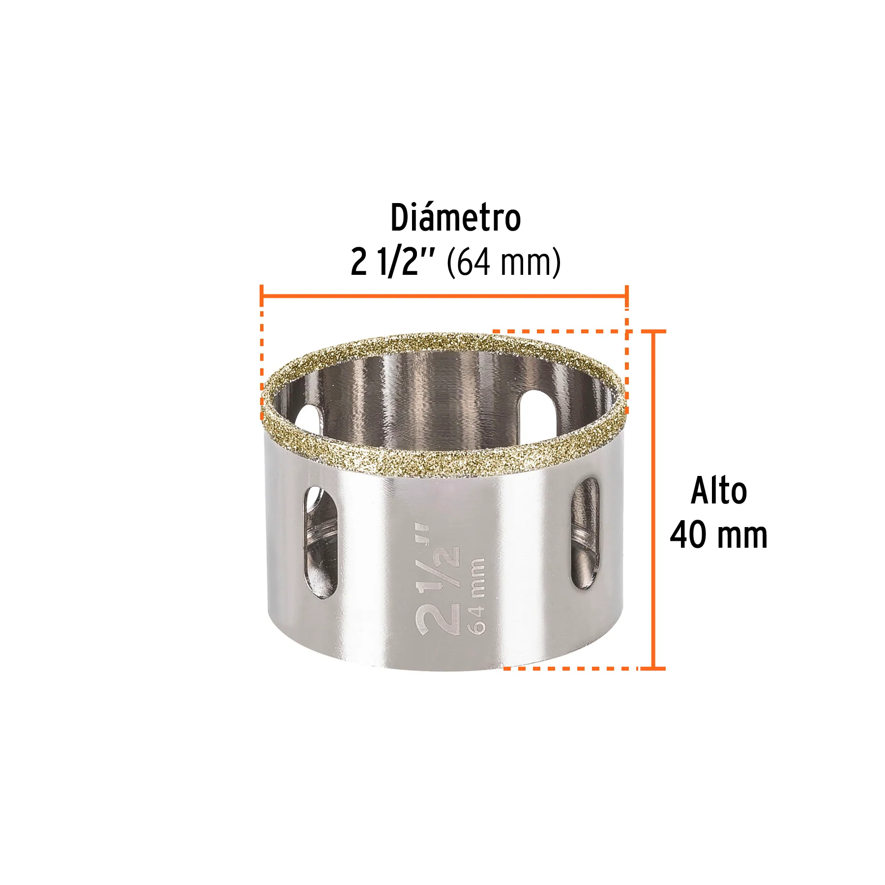 Sierra copa diamantada 2-1/2" Truper
