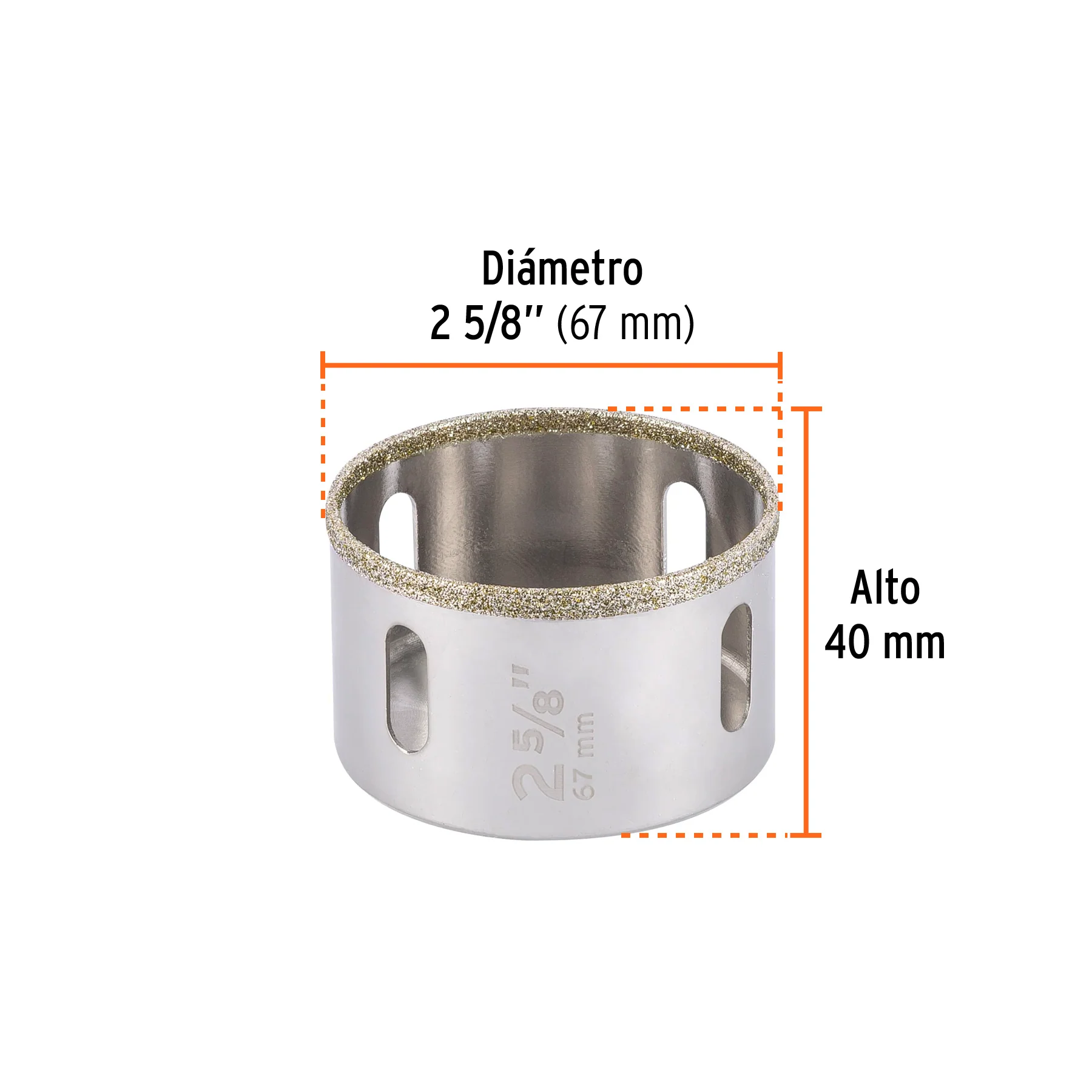 Sierra copa diamantada 2-5/8" Truper
