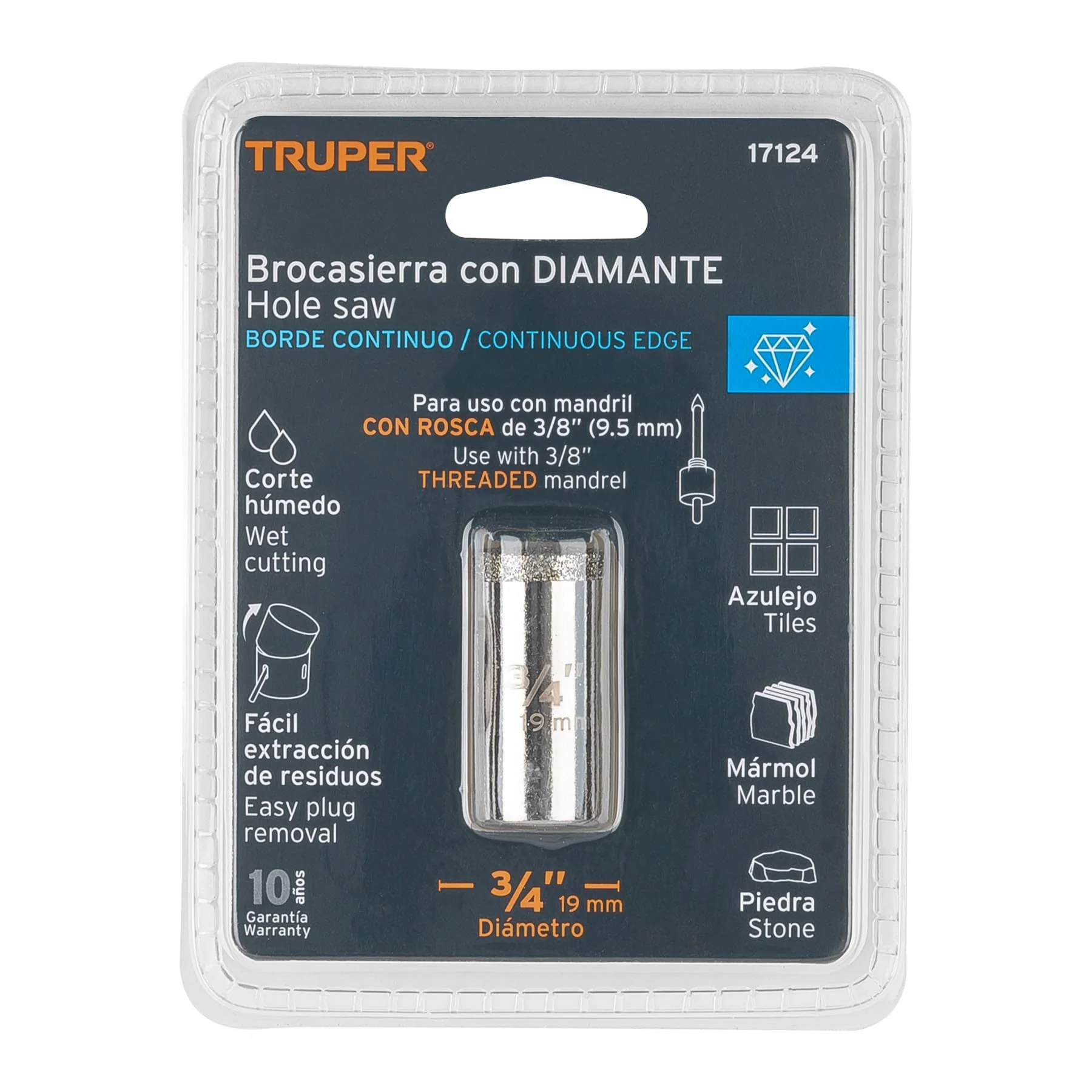 Sierra copa diamantada 3/4" Truper