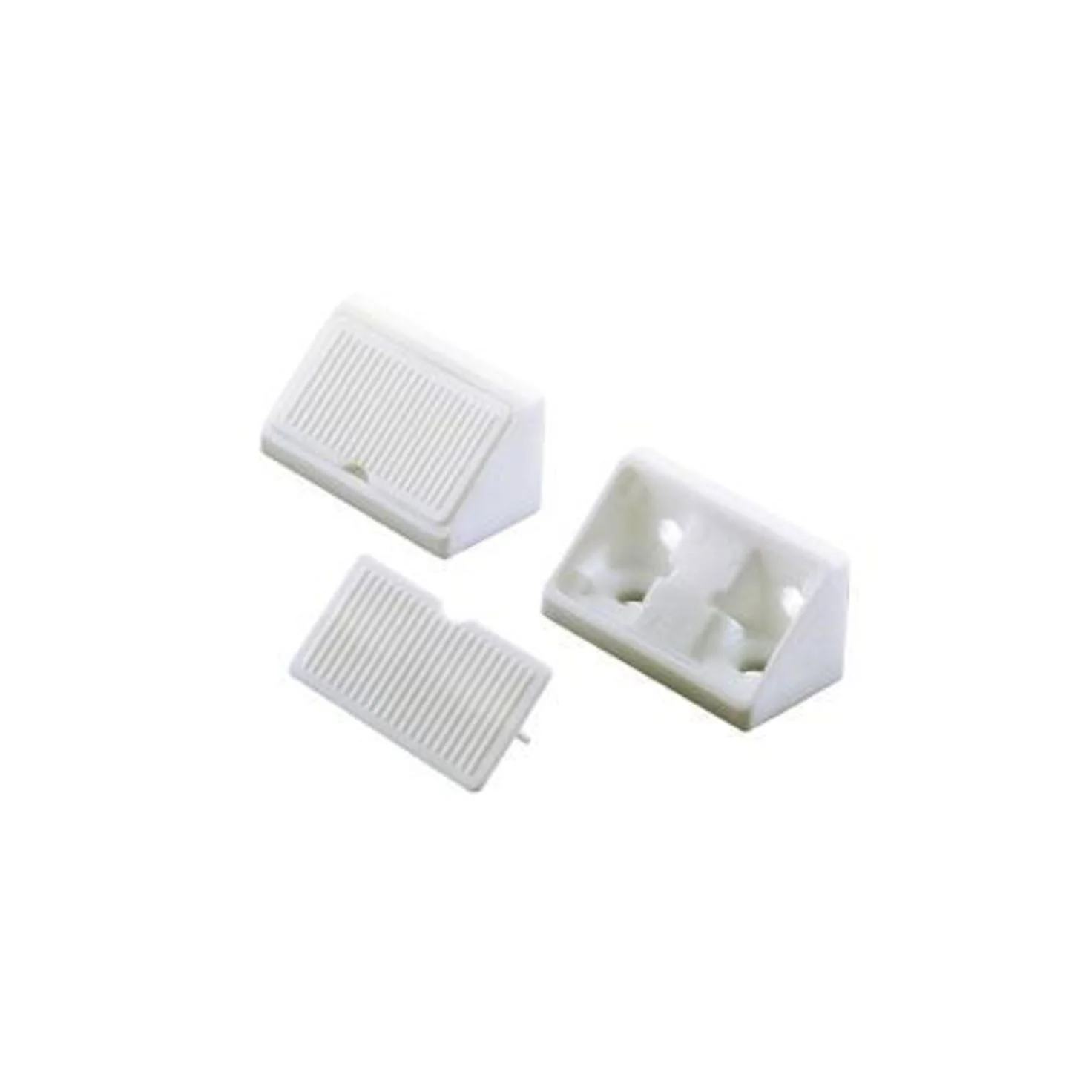 Soporte angular doble plastico blanco x 100 pzas