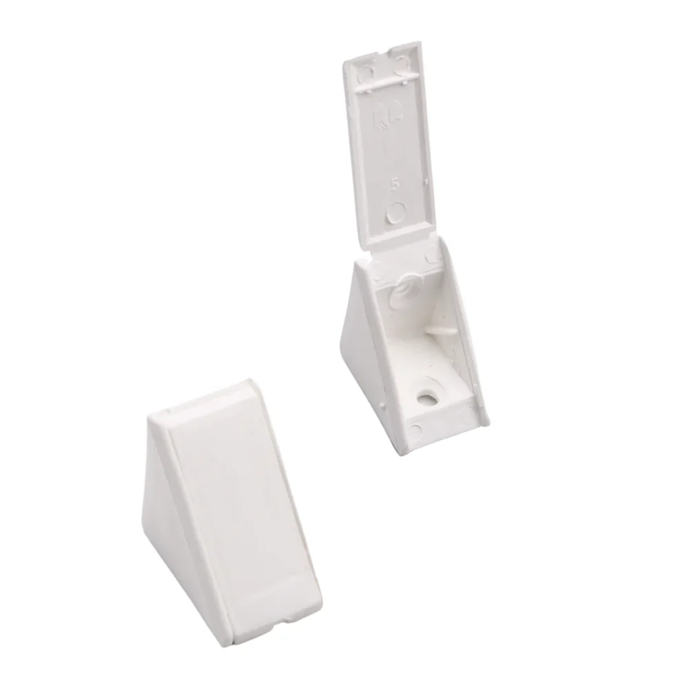 Soporte angular simple plastico blanco x 100 pzas