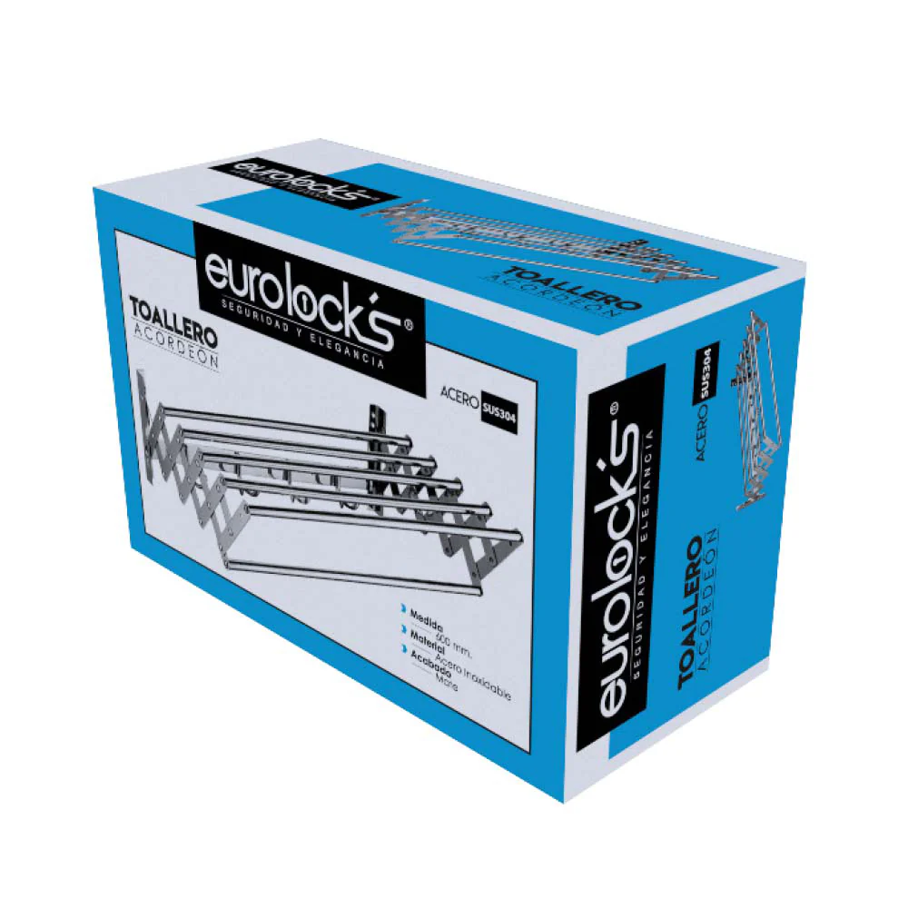 Toallero para baño de acero inoxidable acordeon - Image 3